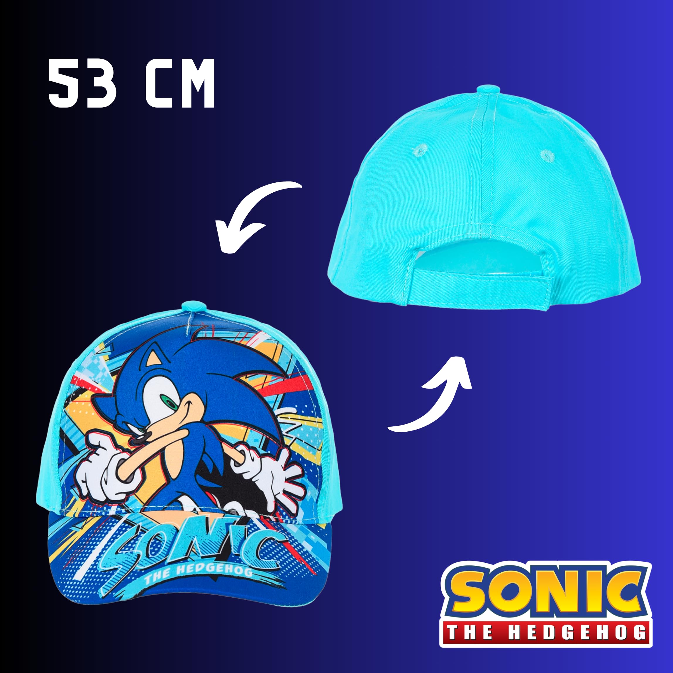 Sonic The Hedgehog Gorra y Gafas de Sol para Niños Protección UV Verano