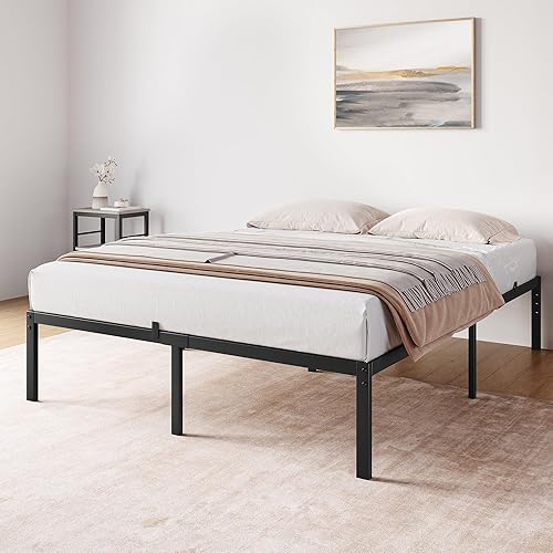 Miniatura 16 de IDEALHOUSE Base de cama Queen de 8 pulgadas con almacenamiento debajo de la cama, base de colchón resistente, fácil montaje, no necesita somier,