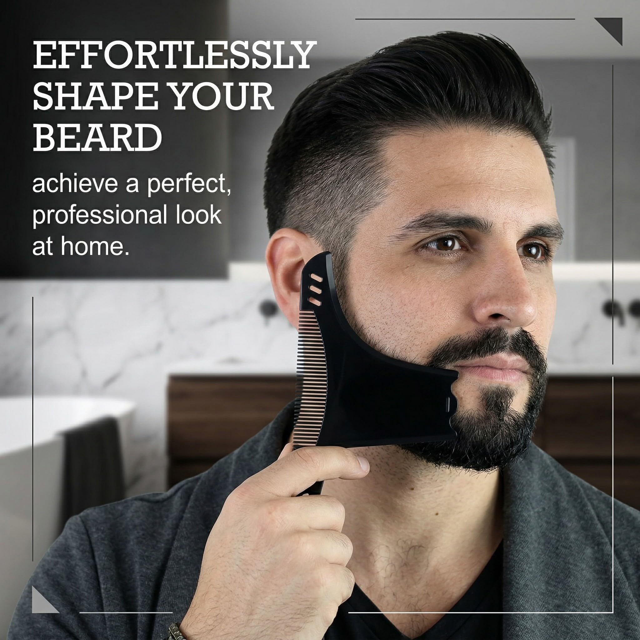 2 Pezzi Stencil Pettine per Barba, Pettine Stencil Barba, Signori pizzetto Collo Sagome per Barba Styling Tool Pettine per Barba Uomo per allineare e rifinire Gli Uomini rasatura della Barba