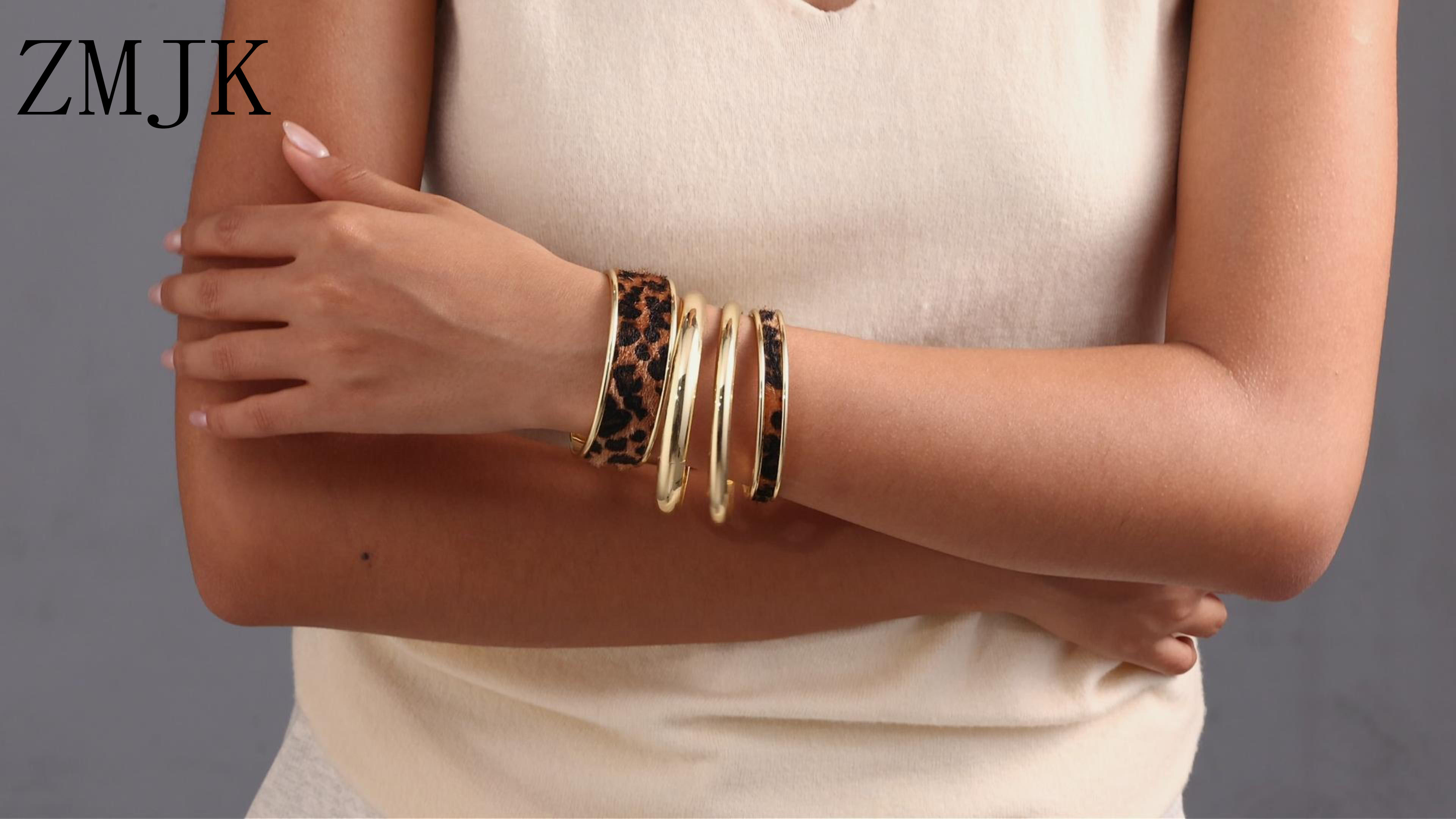 Amazon.com: ZMJK Leopard Print Bangle Bracelets for Women Gold