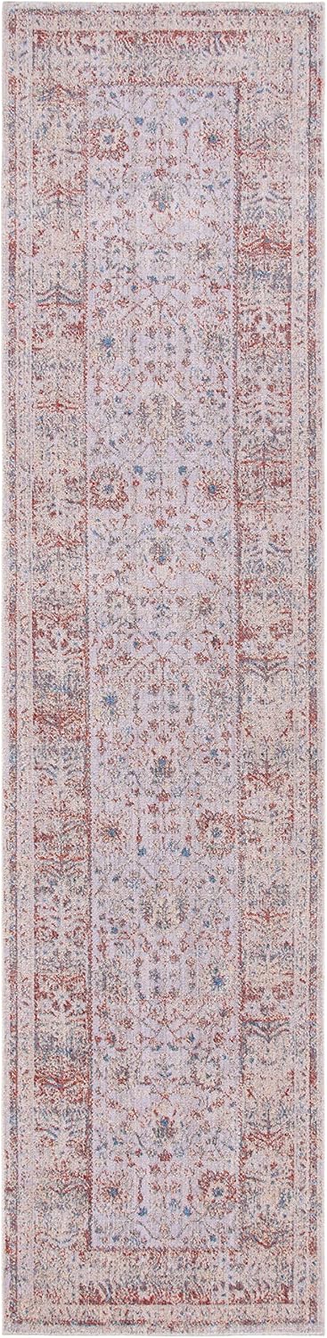 SAFAVIEH Hellenic Collection Runner Rug - 3' x 13', Ivory & Rust, Traditional Oriental Distressed Wool Design, Ideal for High Traffic Areas in Living Room, Bedroom (HLC416A)
