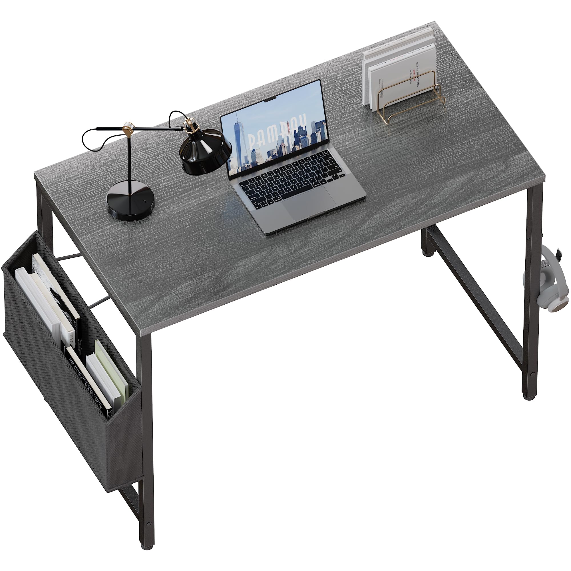 Table d'étude noire PAMRAY 80 cm meuble de bureau domestique gain de place