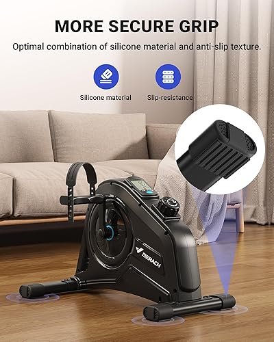 Miniatura 3 de Ejercitador de pedal para bicicleta debajo del escritorio, mini bicicleta estática magnética silenciosa con aplicación MERACH para brazos,