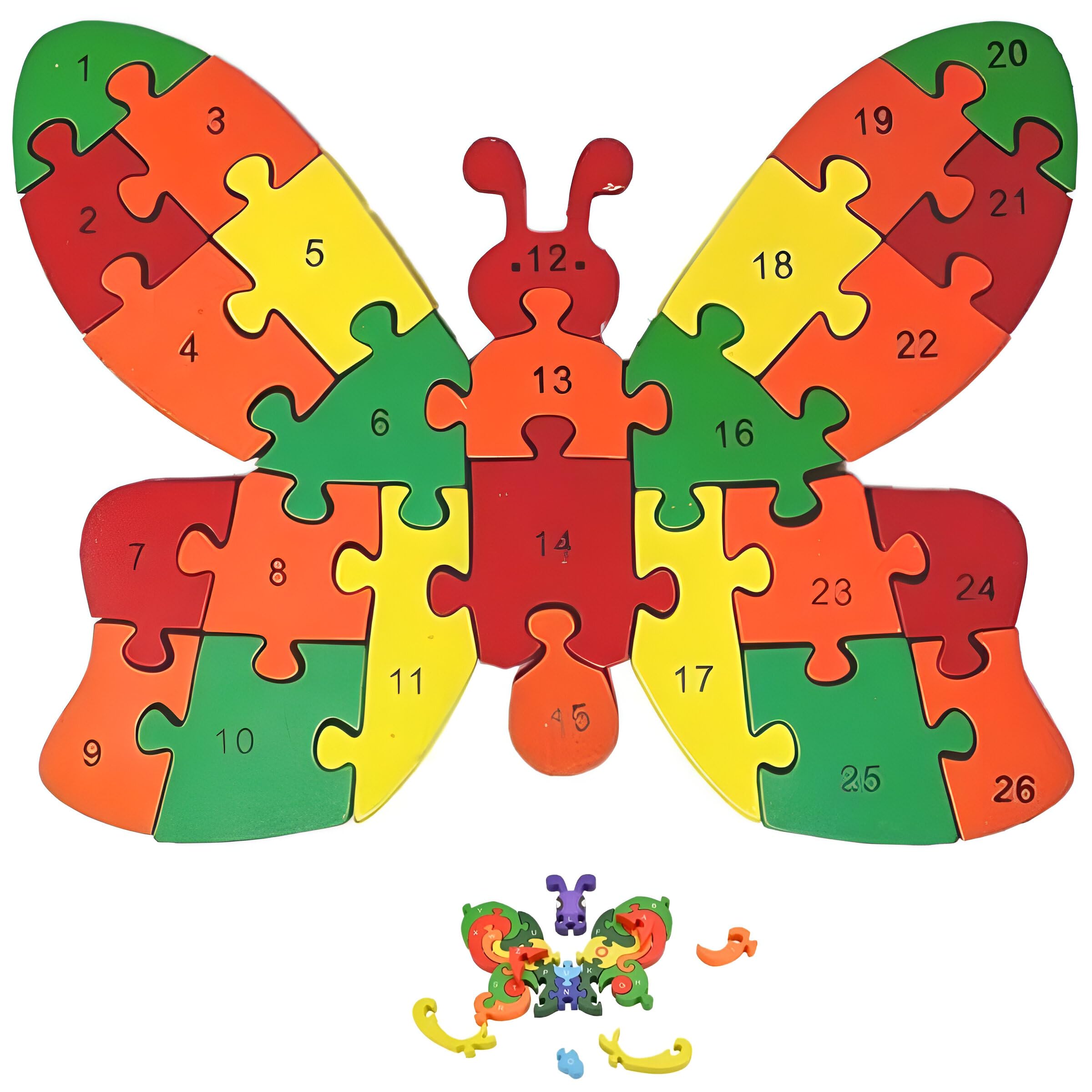 Yas Boss | Educational Wooden Animal Puzzle for Kids | Jigsaw Puzzle for Toddlers | Montessori Learning Toy for Boys & Girls Ages 2-5 Years (Butterfly)