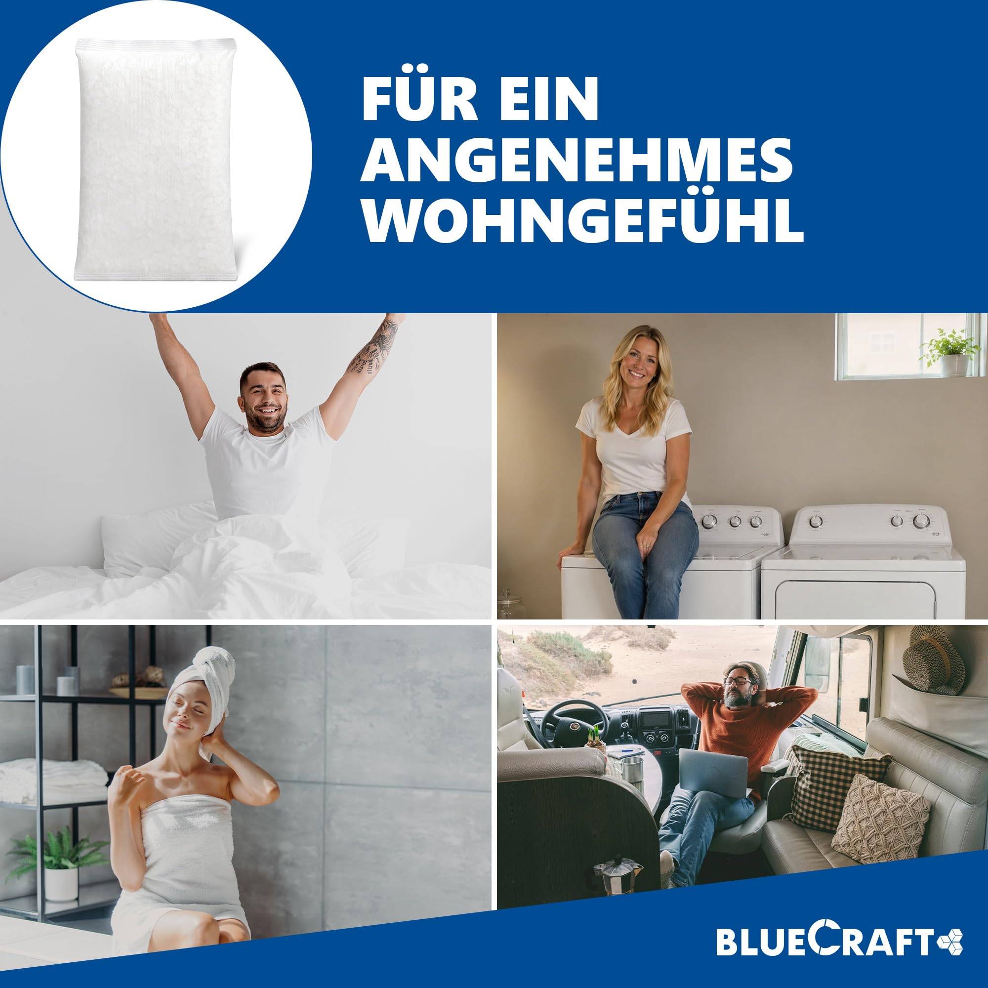 Bluecraft 30x 1kg Luftentfeuchter Nachfüllpack Entfeuchter Granulat
