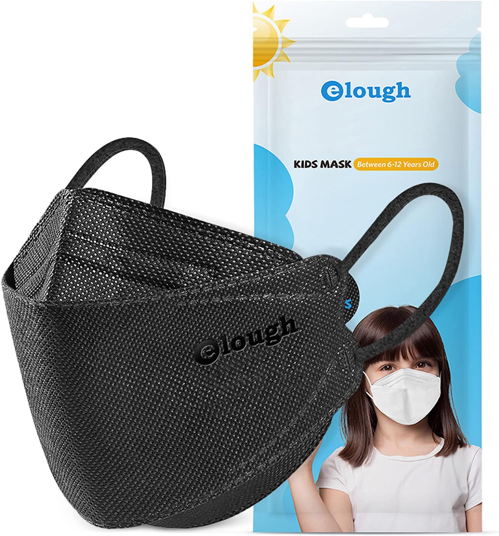 CYLENElough Kids Face Mask - 50Pcs Reusable Cloth Face Masks Set-Disposable face masks For Children- Back to School Supplies (Black)