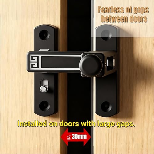 Miniatura 4 de Pestillo de puerta de granero de 90180 grados, cerradura de puerta deslizante ajustable de granero, altura ajustable de 0.000-1.181 in cierres