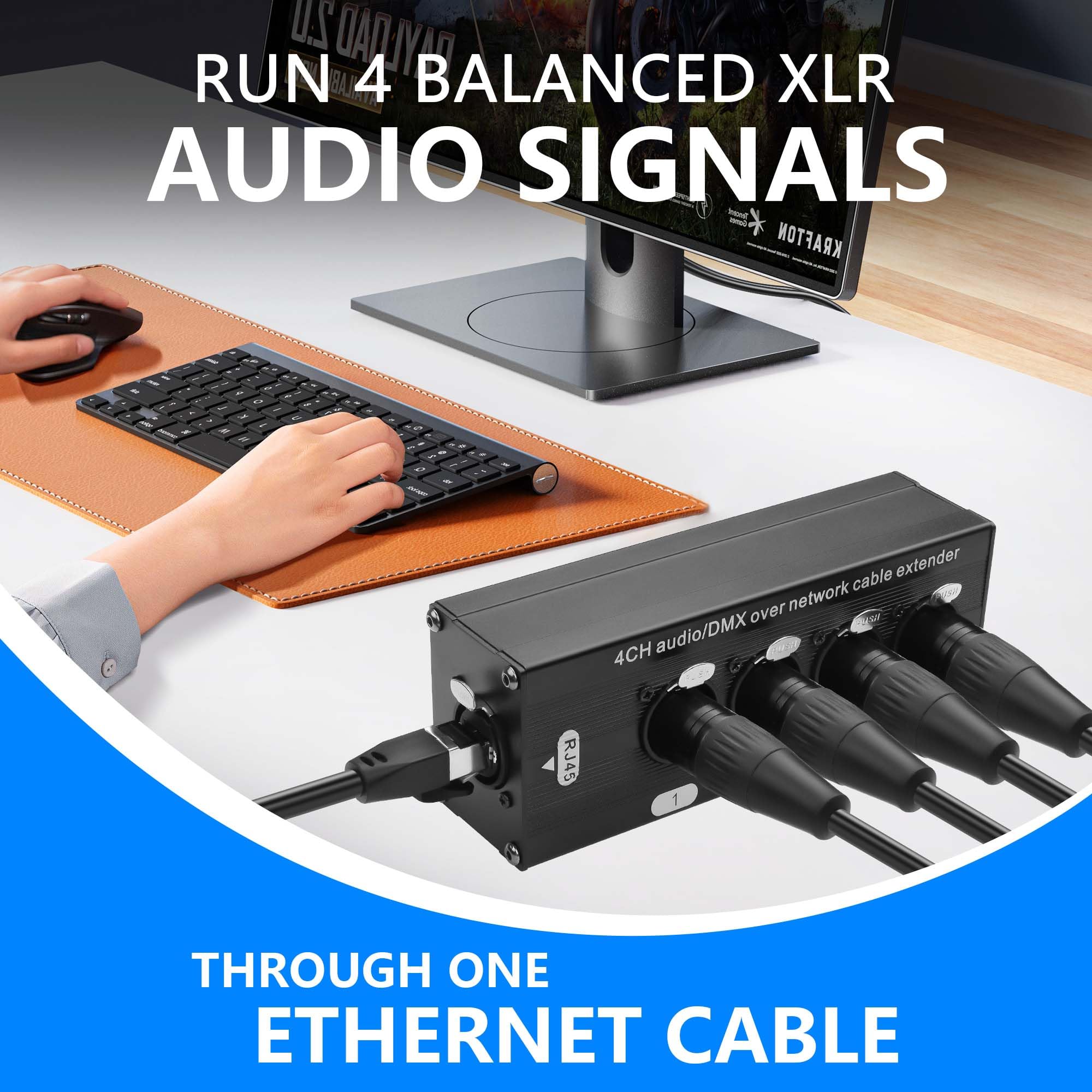 GINTOOYUN XLR auf Ethernet Extender Buchse auf RJ45