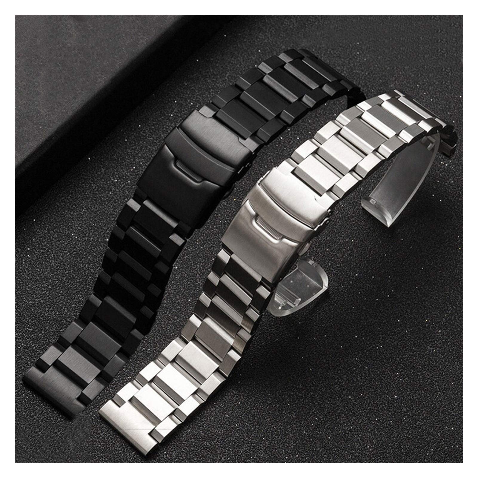 Correa de Reloj, 18 19 20 21 22 mm 23 mm 24 mm 25 mm Correa de Acero Inoxidable sólido Correa de Repuesto con Cierre Plegable de Metal