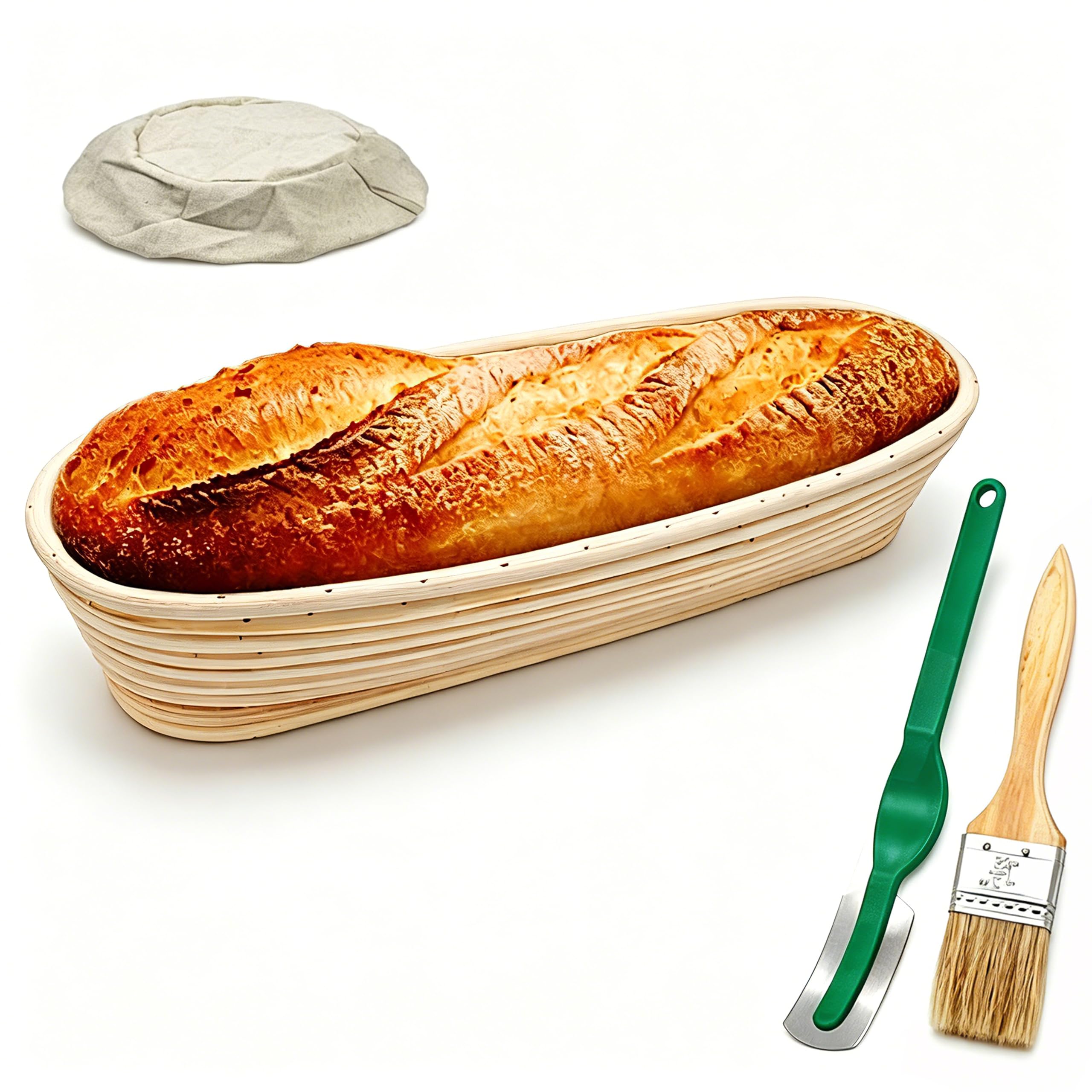 YOCZOX Sourdough Banneton Basket Natural Rattan Dough Proofing Brotform