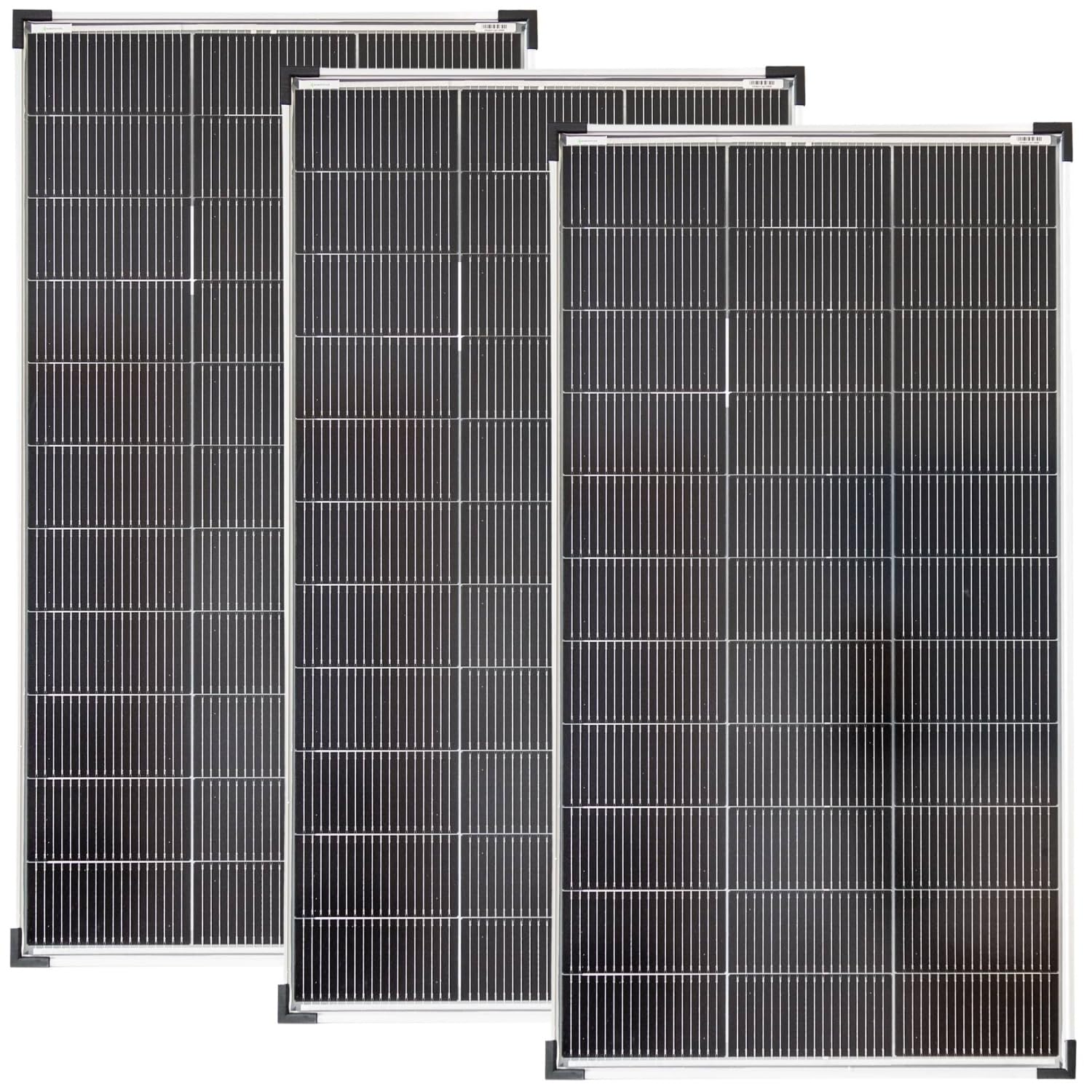 SOLARTRONICS Solar Set 3x 120W monokristalline Solarmodul + 30A Laderegler blau+ Solarkabel, Batteriekabel + Solarstecker
