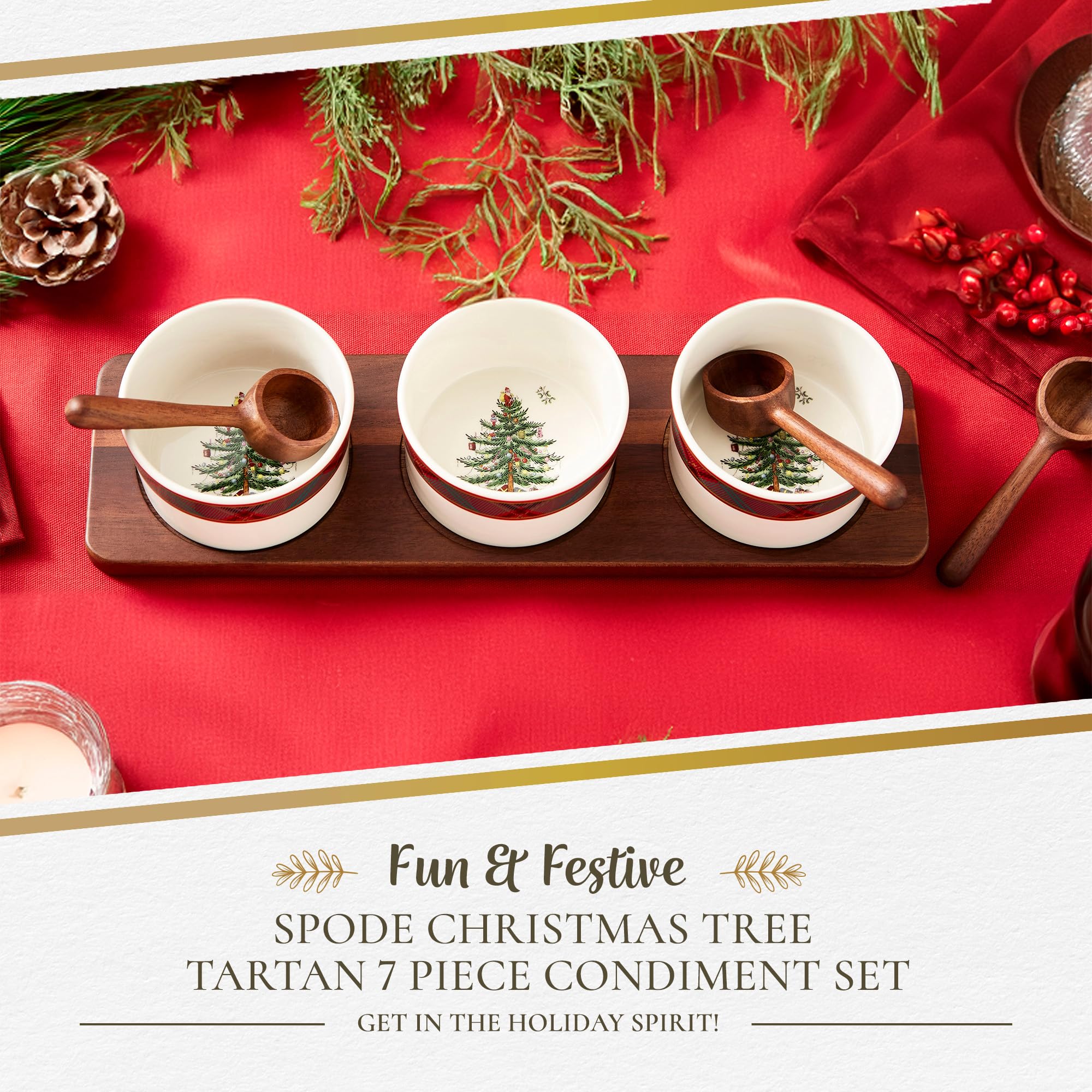 Amazon.co.jp: Spode クリスマスツリー 調味料セット - 7ピース