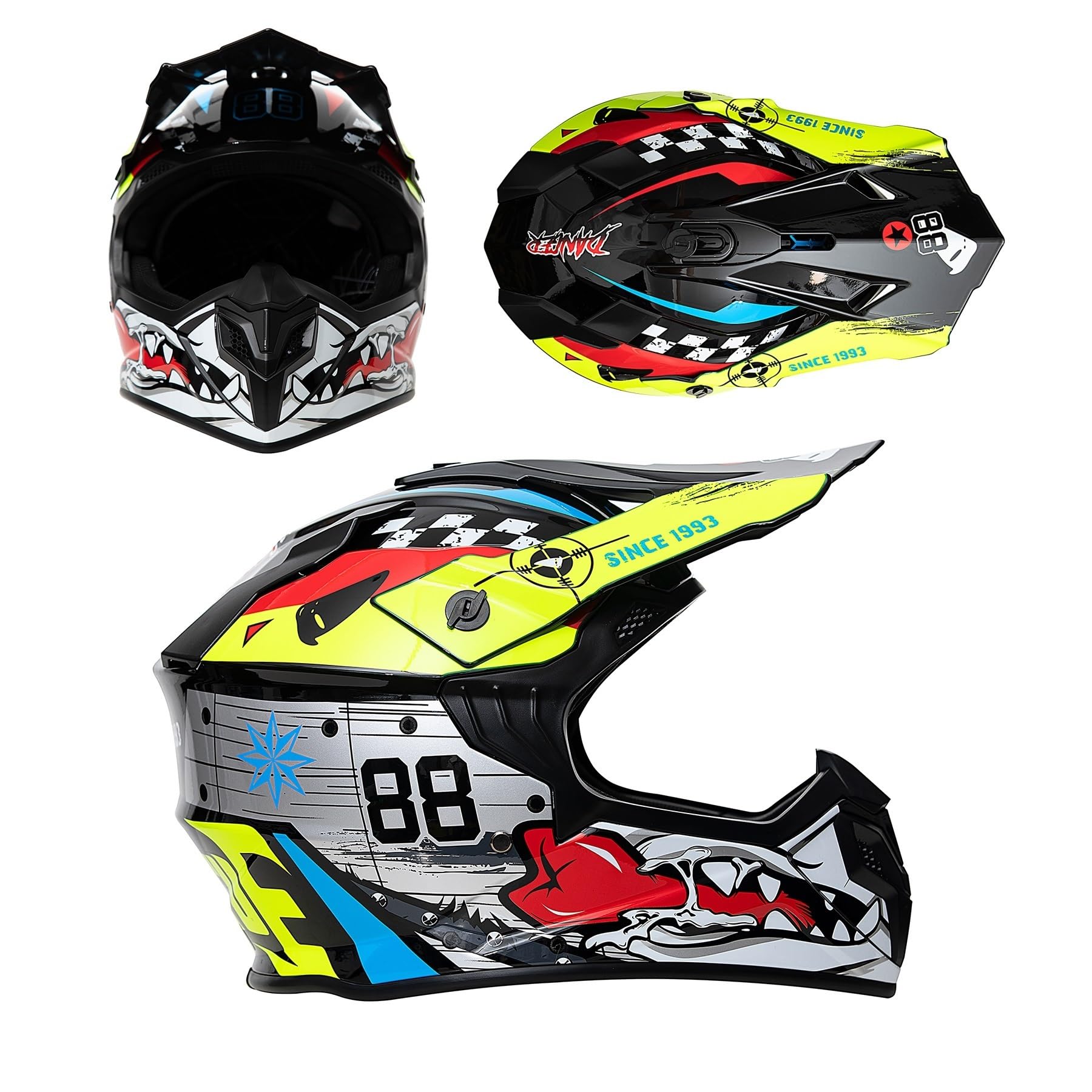 Casco de motocross para niños ECE 22.06, certificado ECE 22.06, casco de moto para jóvenes, casco integral MTB, casco de motocross, scooter, esquí ATV, casco de descenso, casco para quad y motocicleta