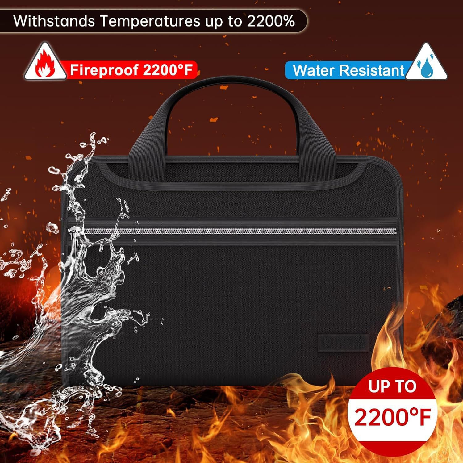 Fireproof Document Box, 13 Pockets A4 Fireproof Expanding File Folder, Certificate Folder - Image 3