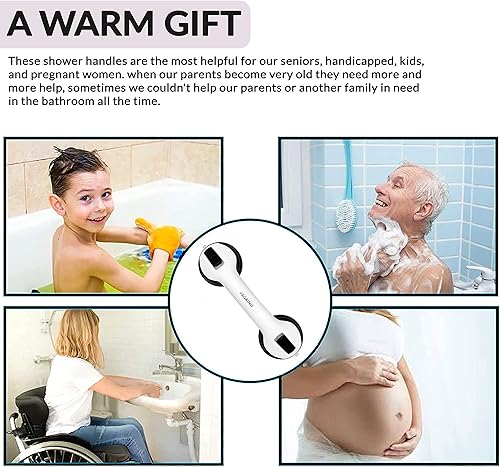 Miniatura 4 de Mango de ducha de succión de 12 pulgadas, barandilla de seguridad para bañeras y duchas, barras de apoyo de baño, barras de agarre para