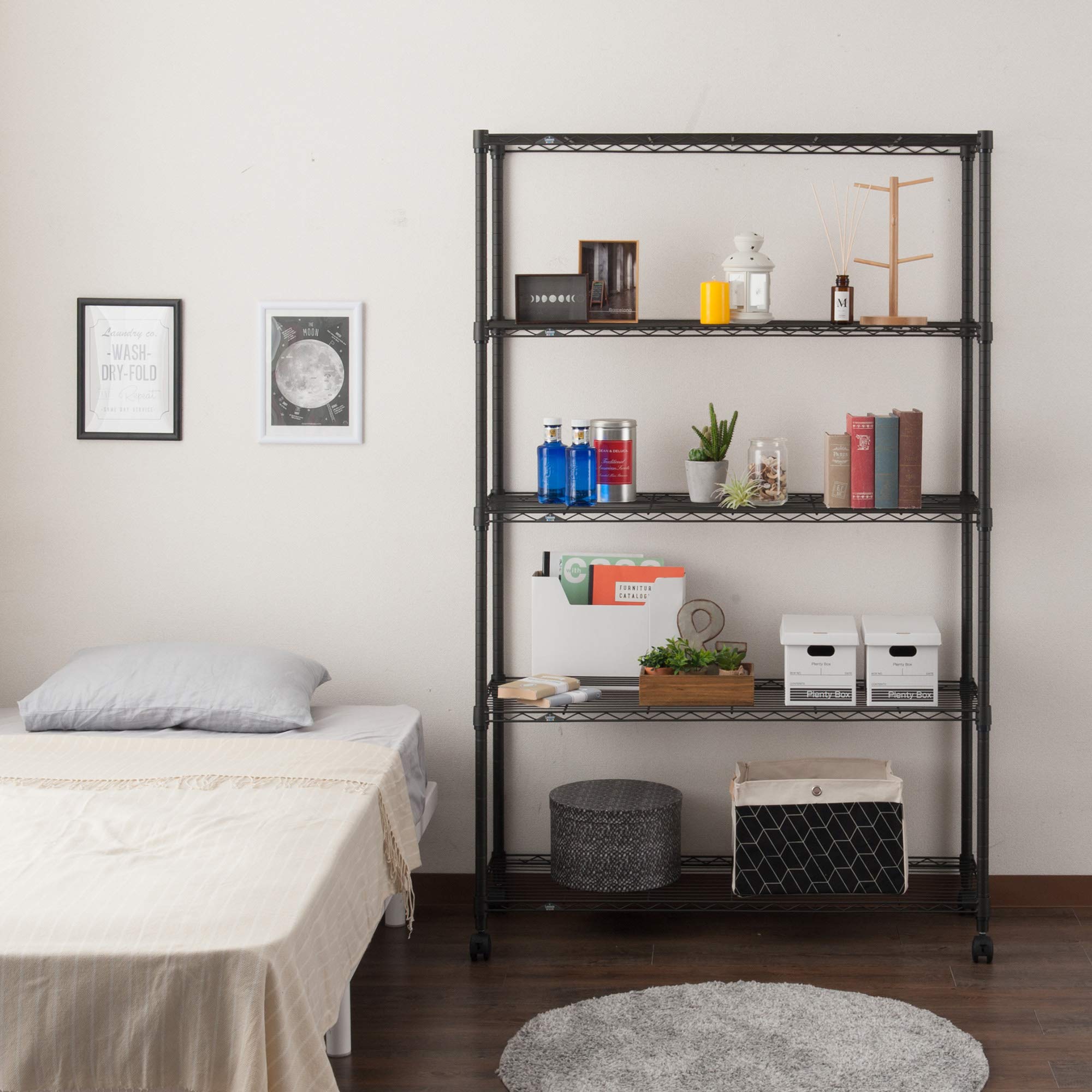 Amazon|ドウシシャ ルミナス ノワール ラック 4段 幅110 奥行40