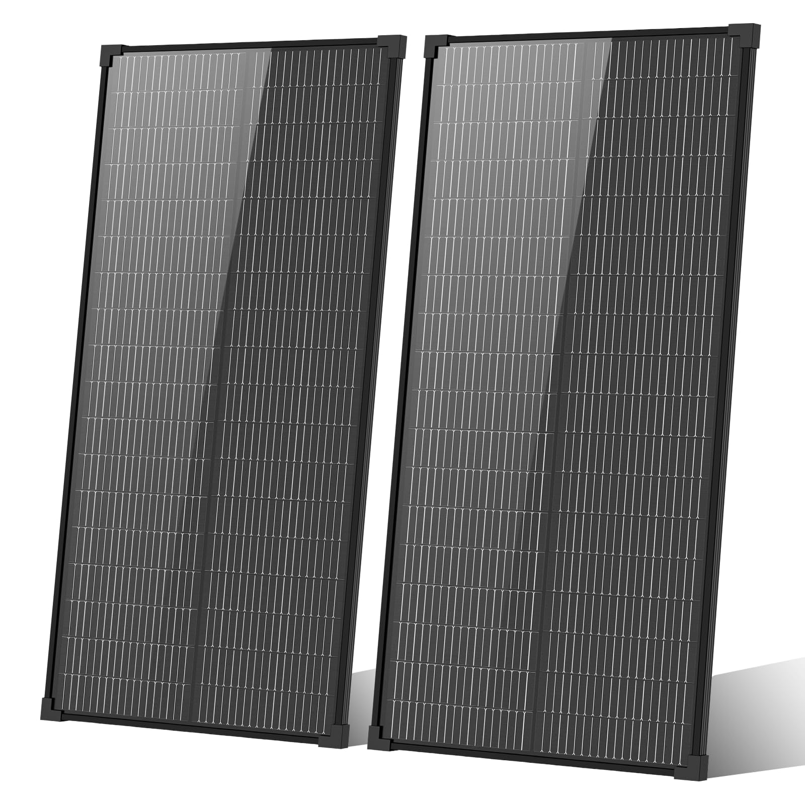Panel solar de 200 W, 2 paneles solares de 100 vatios de 18 V 16 BB tipo N, módulo solar monocristalino IP68 25% de alta eficiencia para vehículos recreativos, barcos, remolques, cámper