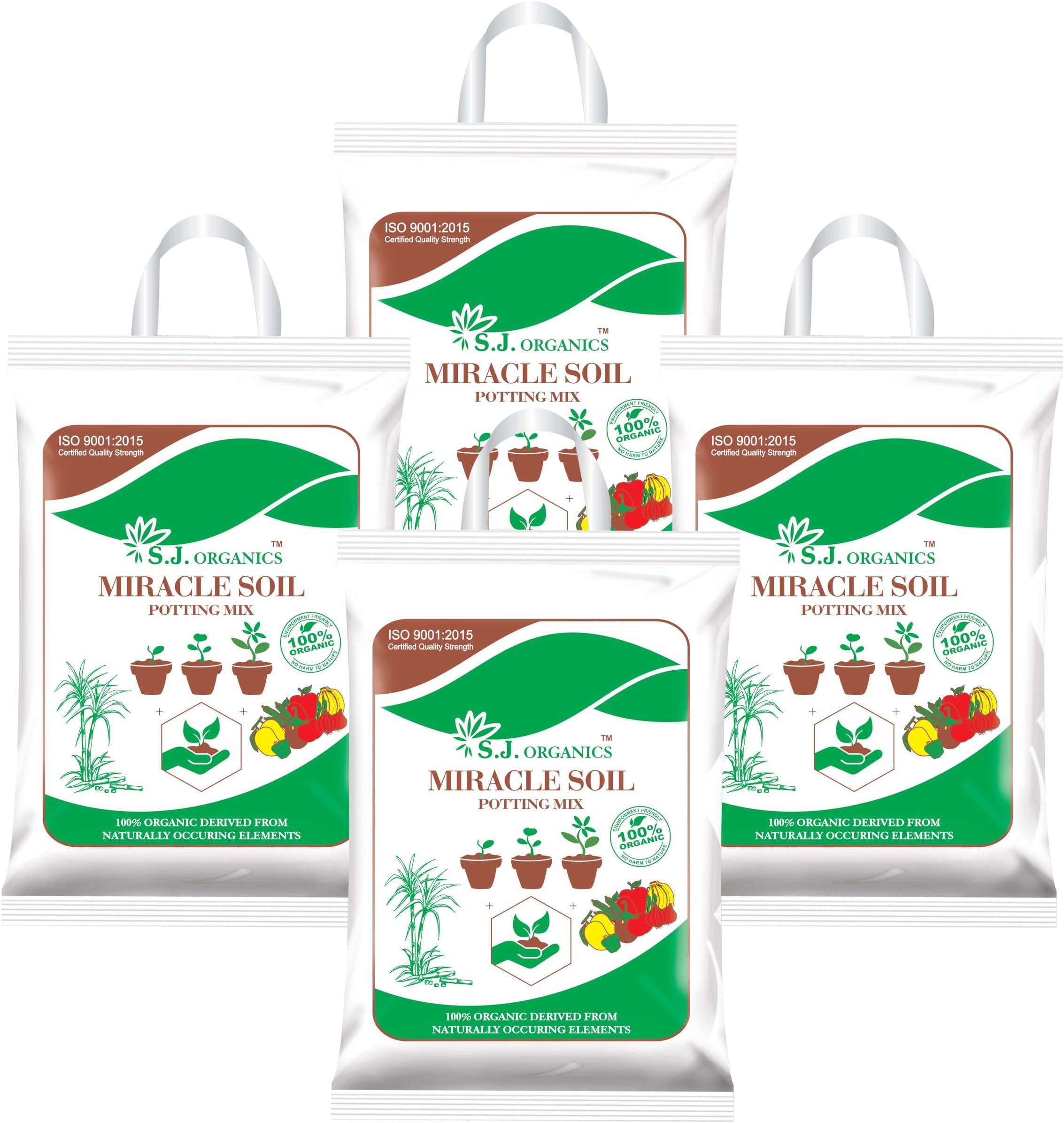 SJ Organics Miracle Soil Potting Mix and Fertilizer for Plants (20 kg)