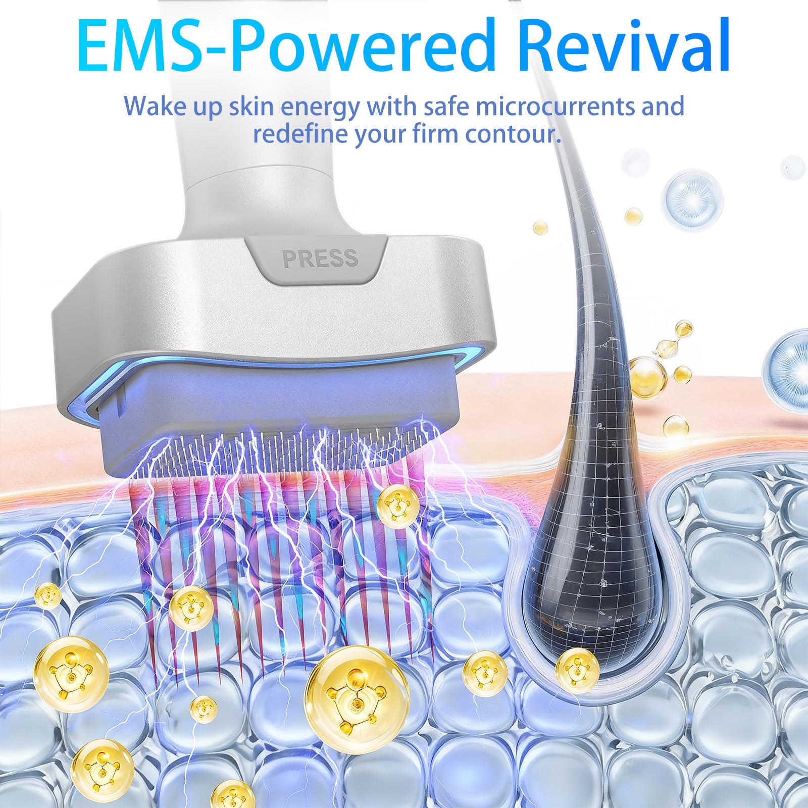 Microneedling Stamp Bio 6 – Derma Stamp Professionale 4 in 1 con Microneedling, EMS, Terapia Luce Rossa/Blu, Massaggio Vibrante– Ringiovanimento Viso, Anti-Età, Crescita Capelli