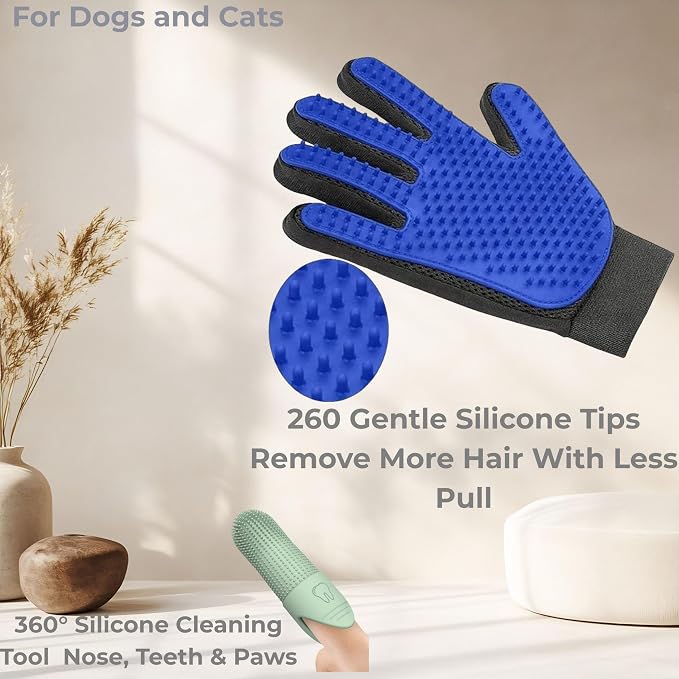 Guantes para quitar pelo de mascotas 2 en 1 miniatura 3