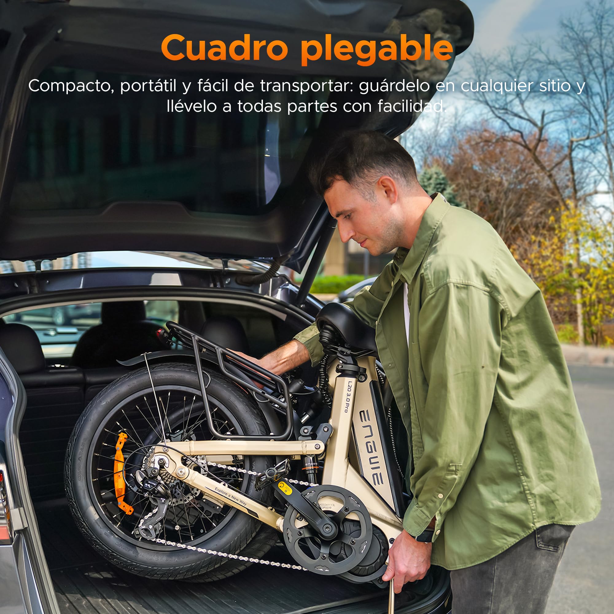 ENGWE Bicicleta eléctrica L20 3.0 Pro con aplicación y IoT, Motor Central de 250 W y batería de 48 V y 15 Ah con una autonomía de hasta 160 km; Compatible con Carga rápida de 2 Horas