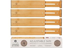 Drawer Dividers - Bamboo Drawer Organizer | Separators Spring Loaded