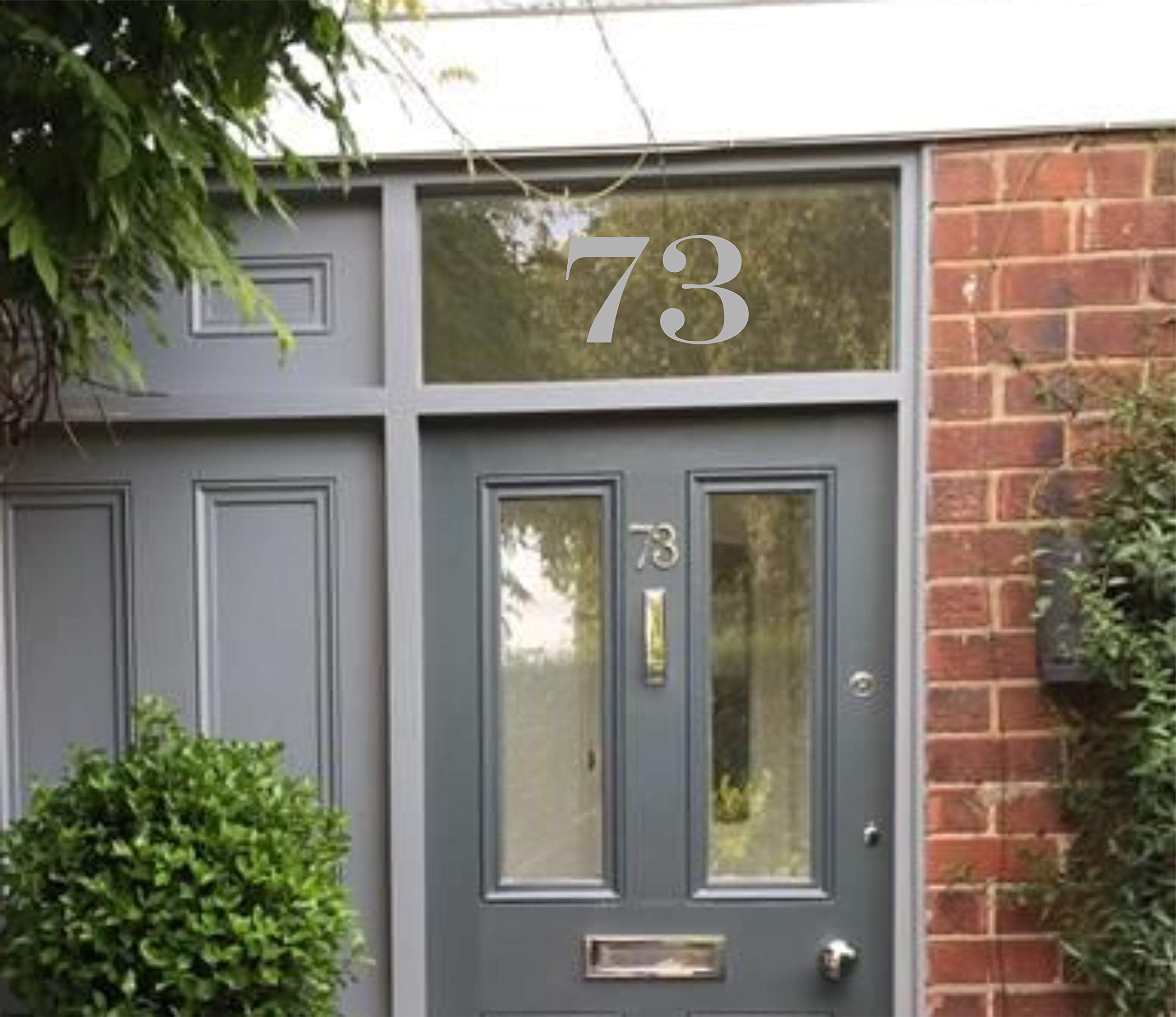 Traditional House Door Number SMALL 10CM TALL Fanlight Victorian Sticker Frosted Etched Vinyl PG27