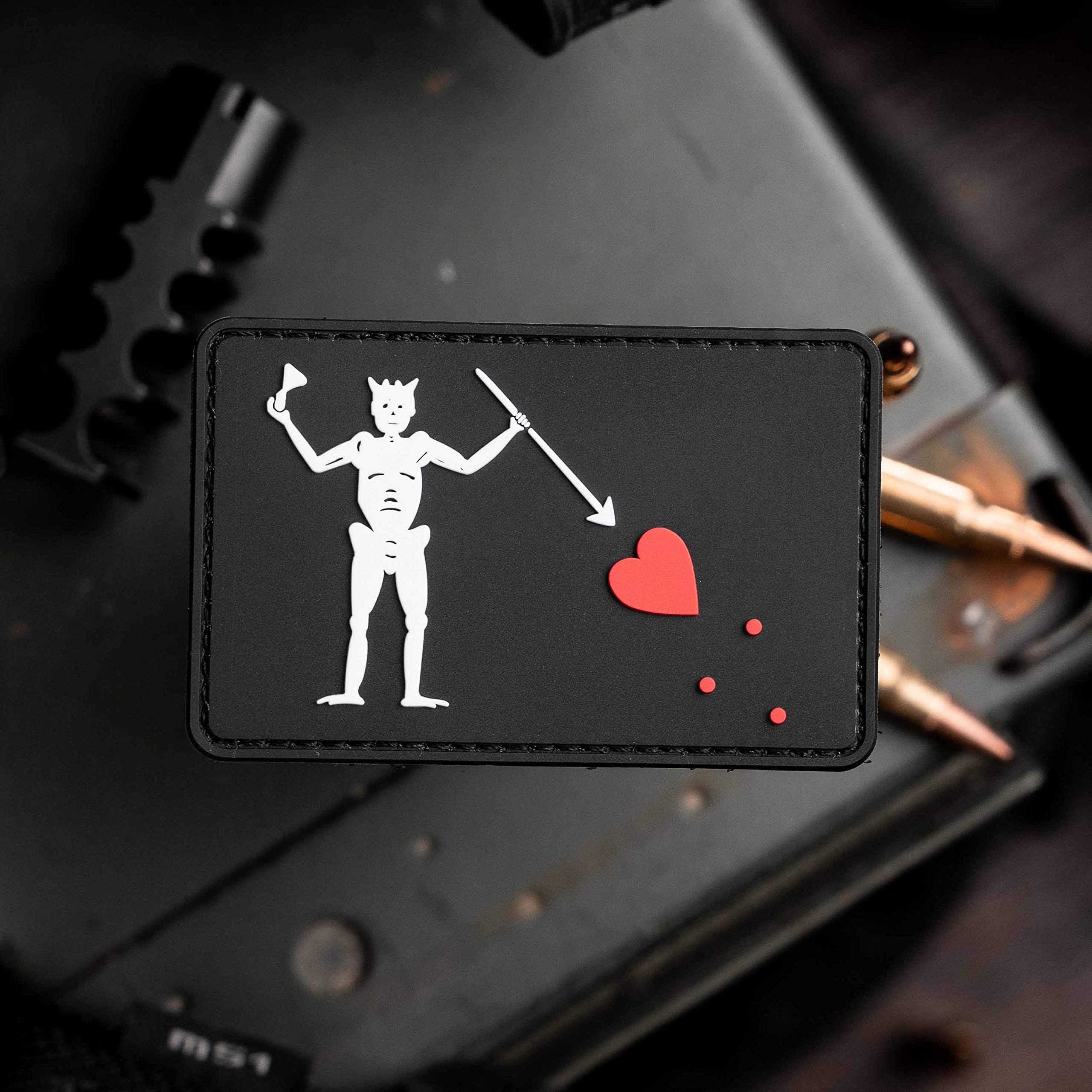 NEO Tactical Gear - Blackbeard Flag - Edward Teach PVC Rubber Tactical Morale Patch - Hook Backed with Loop Fastener Backing Attachment