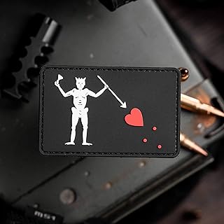 NEO Tactical Gear - Blackbeard Flag - Edward Teach PVC Rubber Tactical Morale Patch - Hook Backed with Loop Fastener Backi...