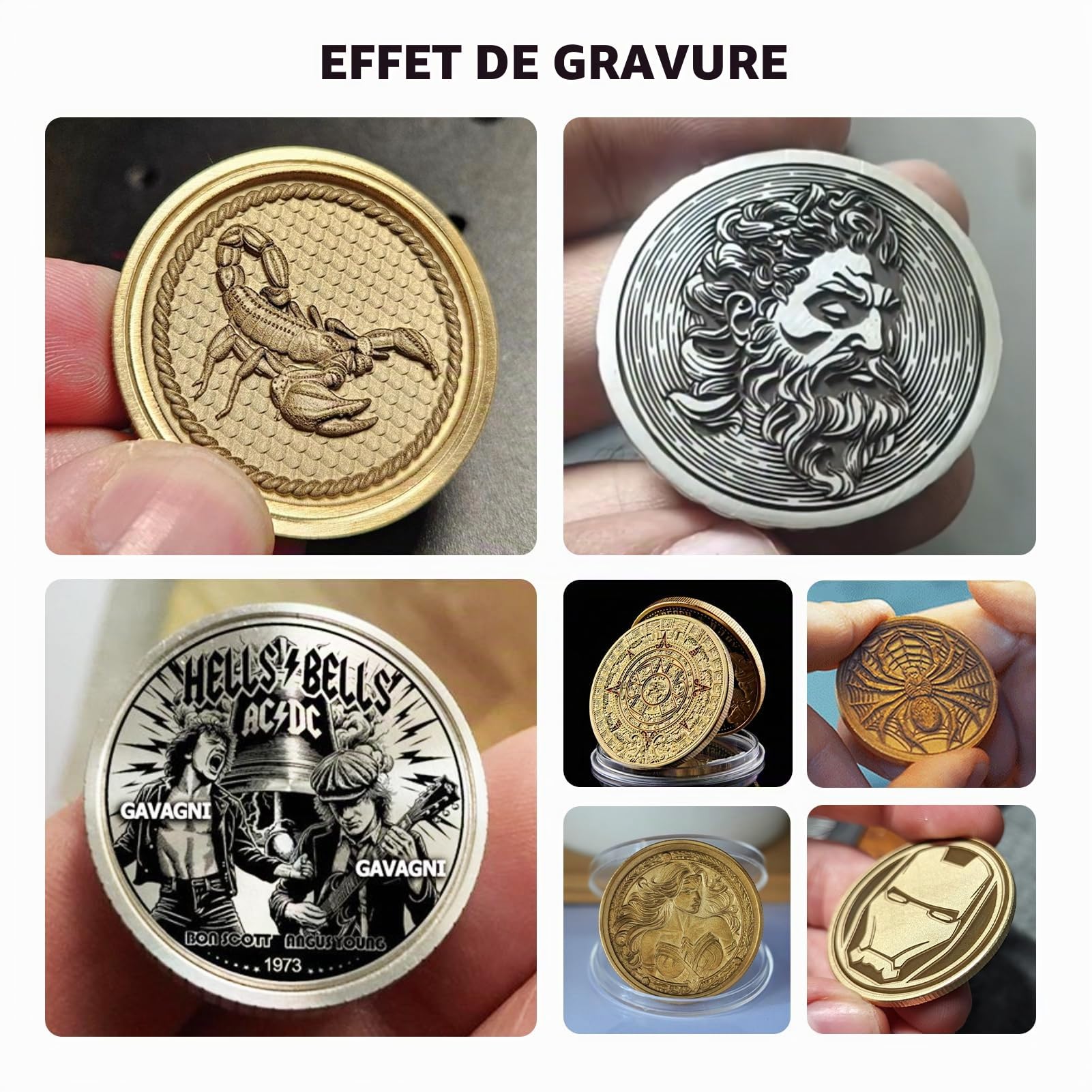 ComMarker Lot de 20 pièces vierges en cuivre - 3 mm d'épaisseur - Bords filetés - 40 mm - Boîte de protection en acrylique pour mariage, bricolage, gravure, voyage, collection commémorative