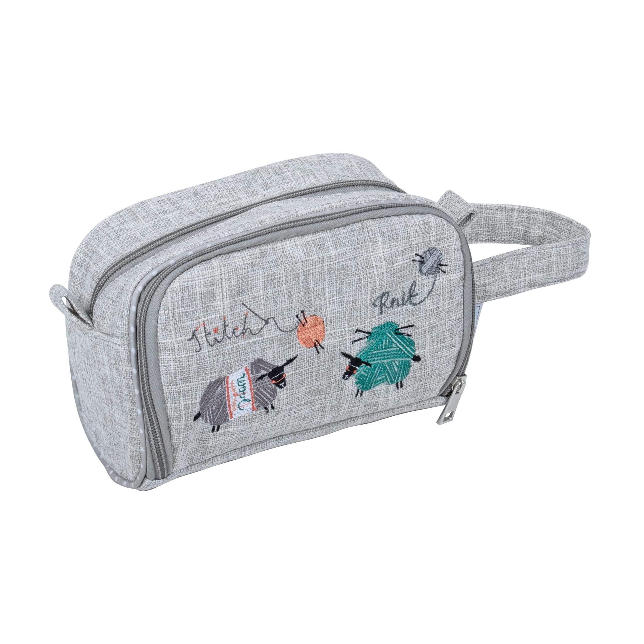 Hobby And Gift Knit Happens Embroidered Crochet Bag With Pocket