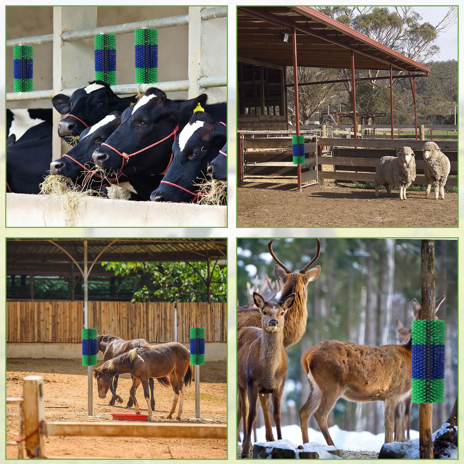 cepillo de masaje de animales de ganado ,2pack Cepillos Para Rascar Ganado,con tornillo ,semicírculo ,Masaje y peinado ,elimina L ,alivia la picazón,promueve el bienestar de caballos,vacas y