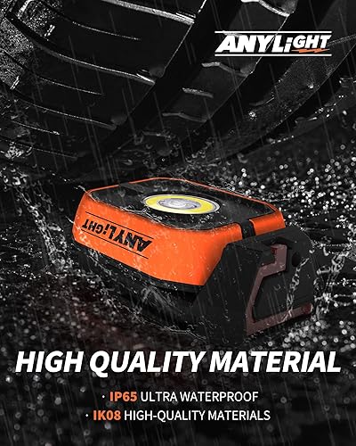 Miniatura 2 de Luz de trabajo, luz magnética recargable con 4 modos y rotación de 180, luz portátil impermeable de 1200 lm con gancho giratorio de 360 para acampar