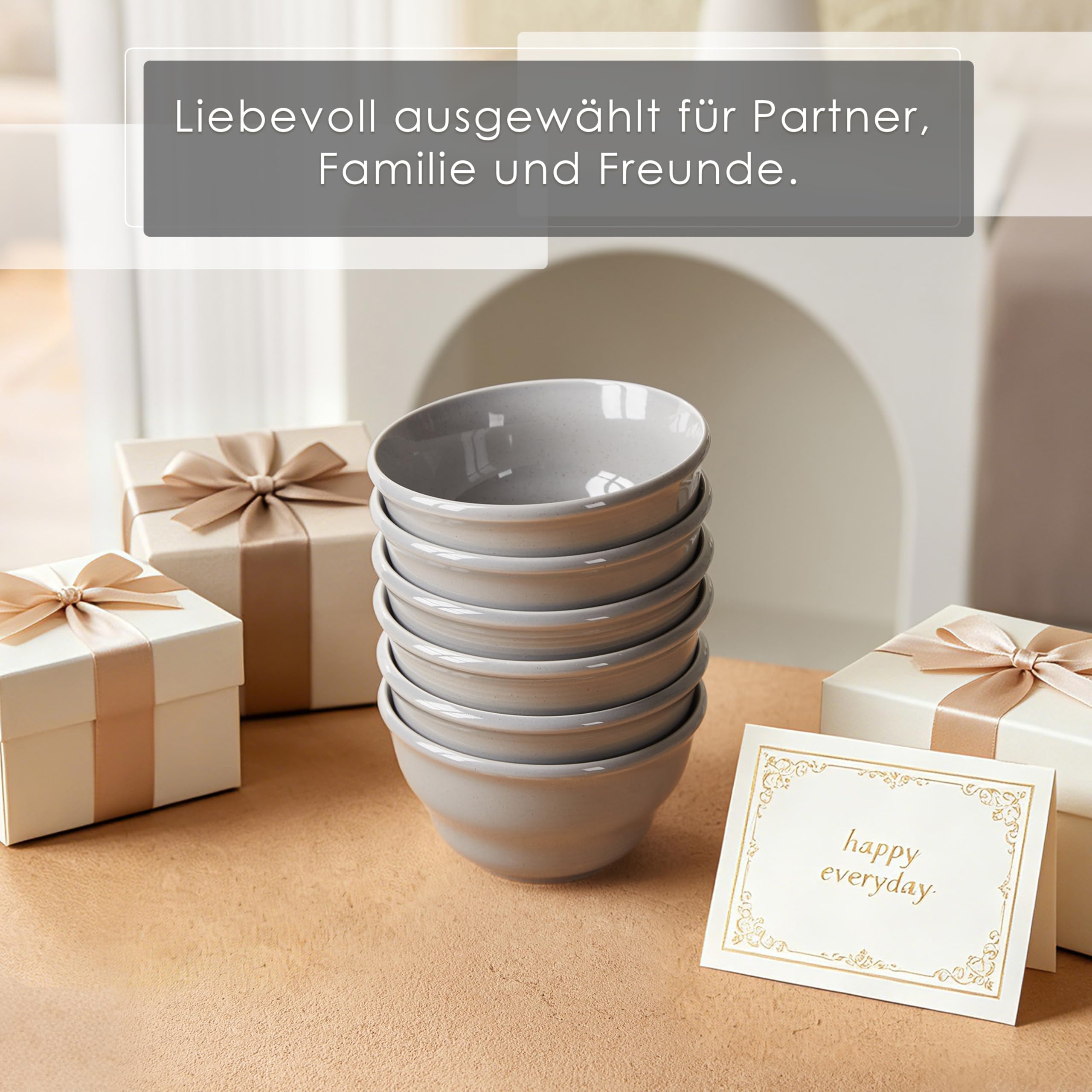Jiwoo Müslischalen Bowl Schüssel 48er Set, 370ml Suppenschalen Dessertschalen für Nudeln, Salat, Obst, EIS, Keramik Bowl Schüssel mikrowellen spülmaschinengeeignet