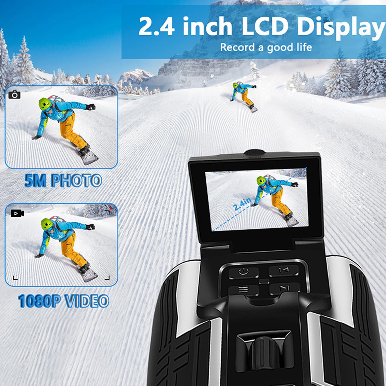 Cyfrowe Lornetki z Aparatem, Lornetka 12x32 48MP 2,5k Wideo Rejestrator zdjęć 8x Cyfrowe Zoom Przenośne Lornetki do Oglądania Ptaków Koncerty (64GB)