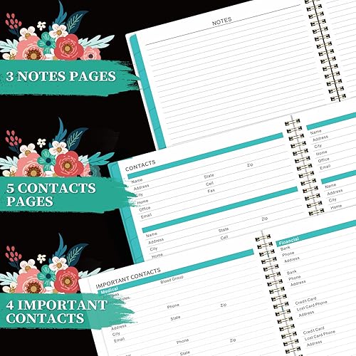 Miniatura 5 de Agenda mensual 2025, calendario mensual 2025 de enero de 2025 a diciembre de 2025, 9 x 11 pulgadas, agenda mensual 2025 encuadernada en espiral con