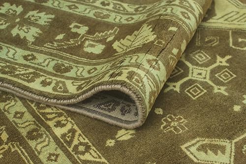 Miniatura 4 de NOORI RUG - Alfombra Anass envejecida hecha a mano con decoloración por el sol - Marrón - Beige, 6 pies 0 pulgadas x 9 pies 3 pulgadas - Sala de