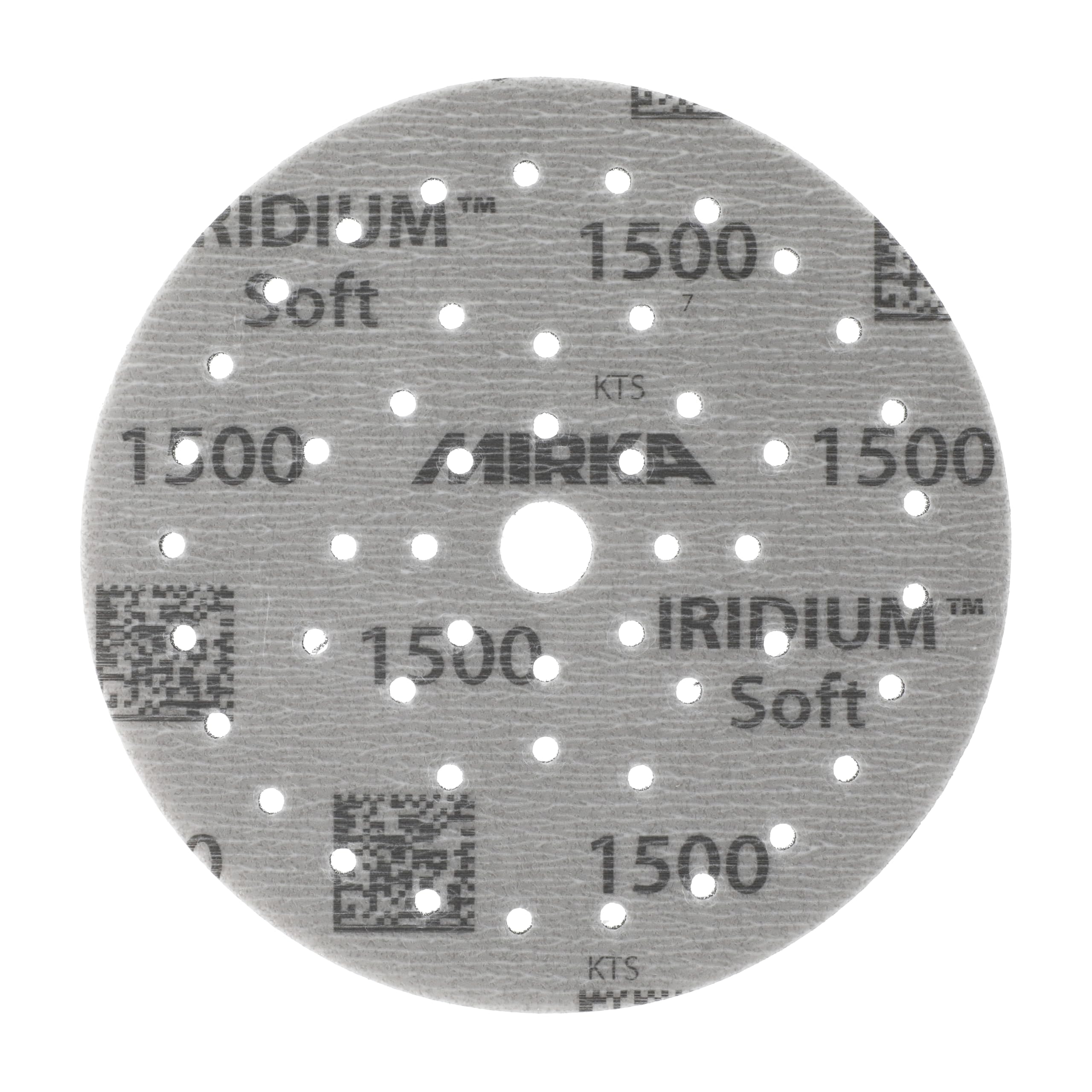 Mirka Iridium Soft discos lijadores Ø 150 mm/grano P1500 / cierre adhesivo Multifit / 20 piezas/abrasivo con base de espuma para lijado preciso en seco, lijado de laca transparente, acabado