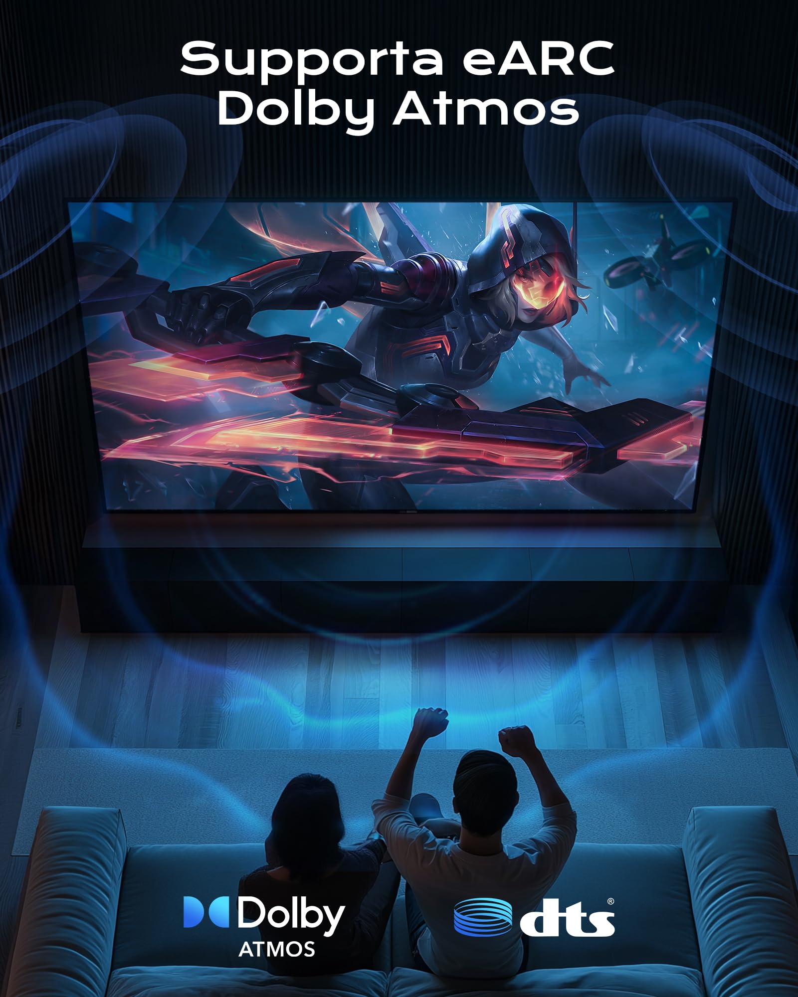 Cratree 8K Cavo HDMI Fibra Ottica 15m,Alta Velocità Cavo HDMI 4K 120Hz 8K 60Hz 48Gbps,eARC Dolby Atmos Compatibile con HDTV Monitor Proiettore Blu-ray
