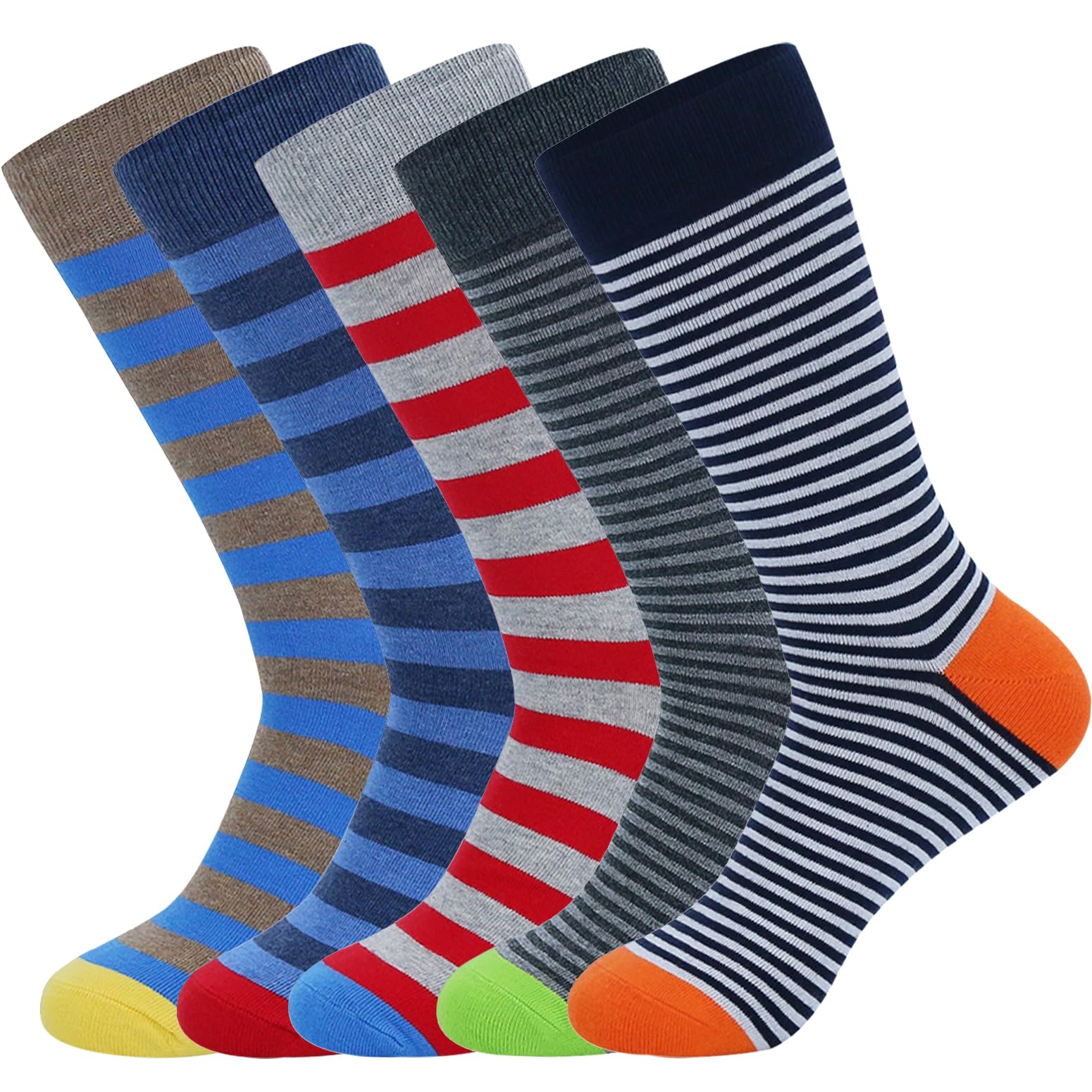 Men's Dress Socks 5 Pairs Mens Cotton Calf Business Formal Socks Soft Breathable Athletic Long Crew Casual Socks