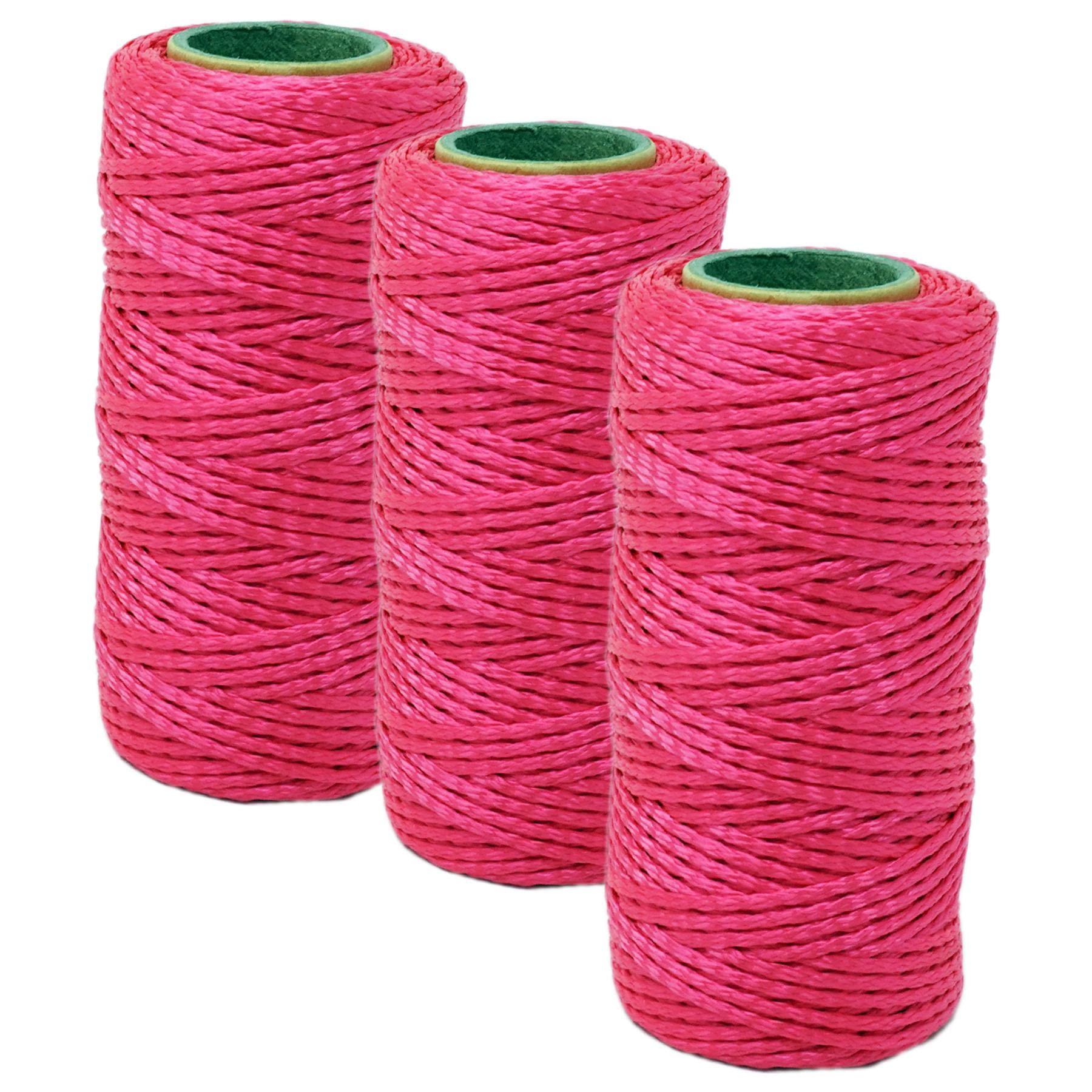 Dapetz Pink ® 3 Pc Mason Line String Line, 70M Builders Building Nylon Brick Line Measuring Rope String For Gardening Or Masonry Tools,Twine String For Gardening,