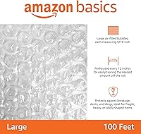 Vista 2 de Yaxa Basics Material de embalaje de envoltura de amortiguación de burbujas para artículos frágiles, rollo de 12 pulgadas x 100 pies de largo