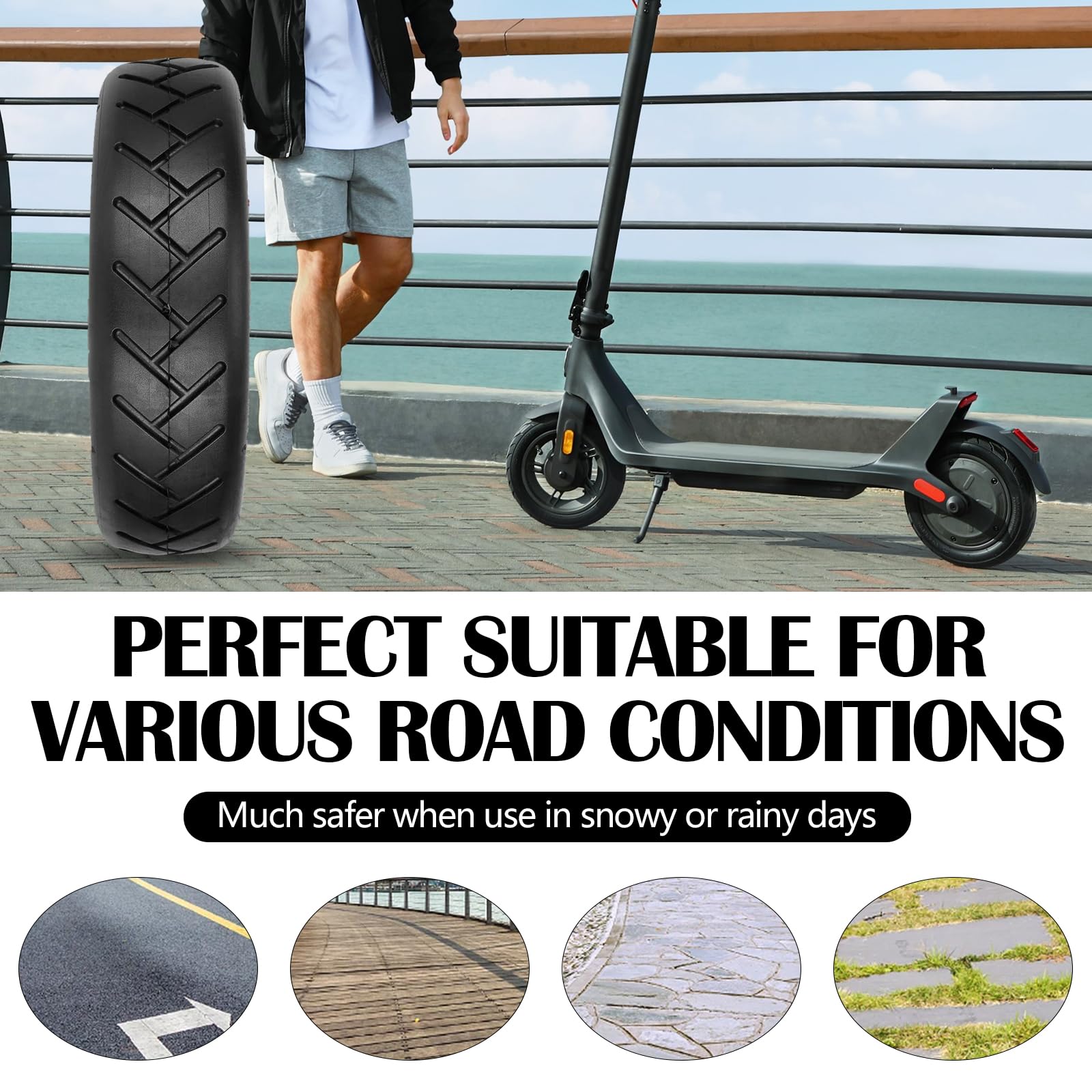 2 Pezzi 250 * 54 Pneumatico Tubeless da 10 Pollici per Xiaomi 4Pro/4Lite Monopattino Elettrico, Pneumatici Tubeless Ispessiti Antideflagranti Ruote di Ricambio per Mi4 Pro Scooter Elettrico