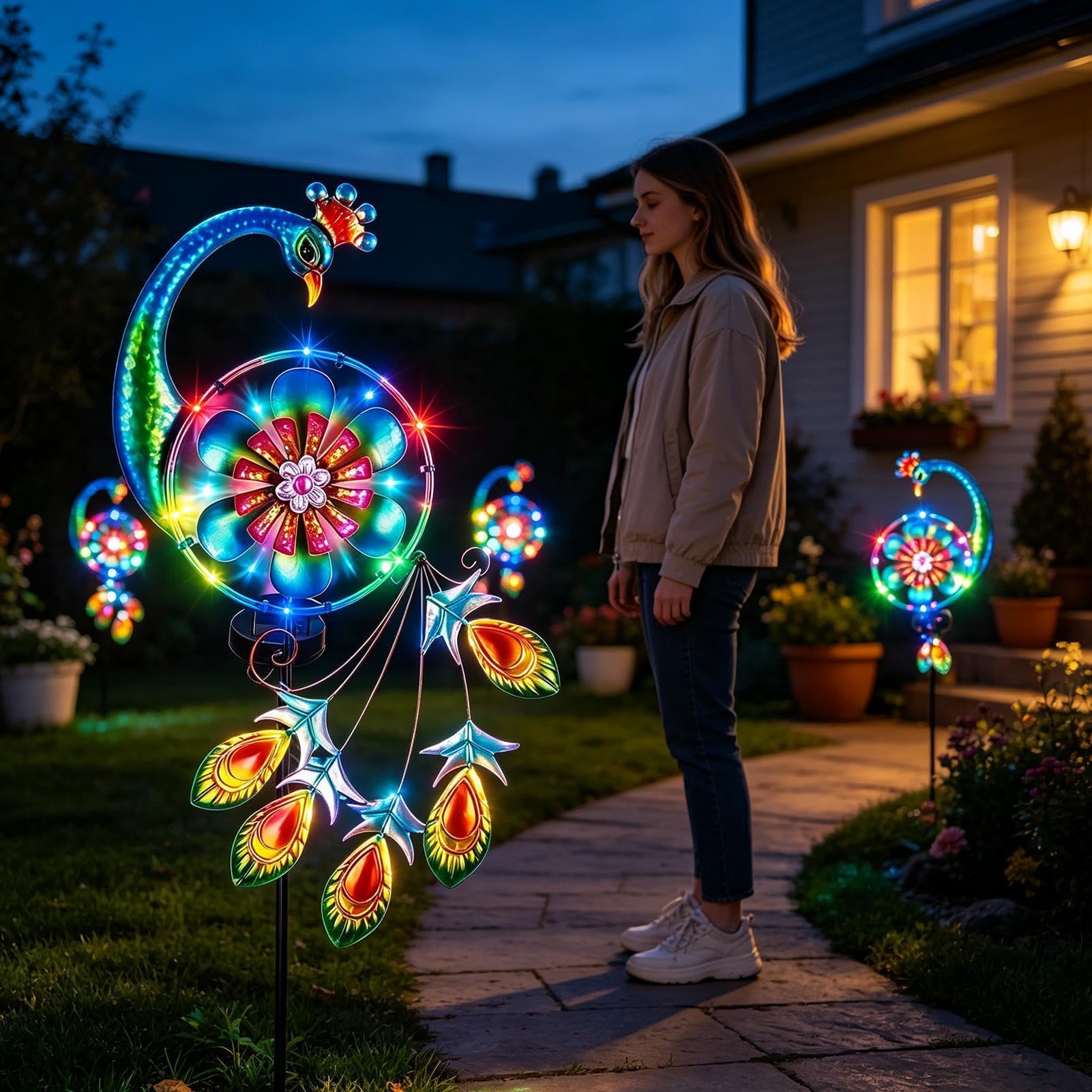 Generico da Giardino in Metallo Decorazione a Forma di Animale con Mulino a