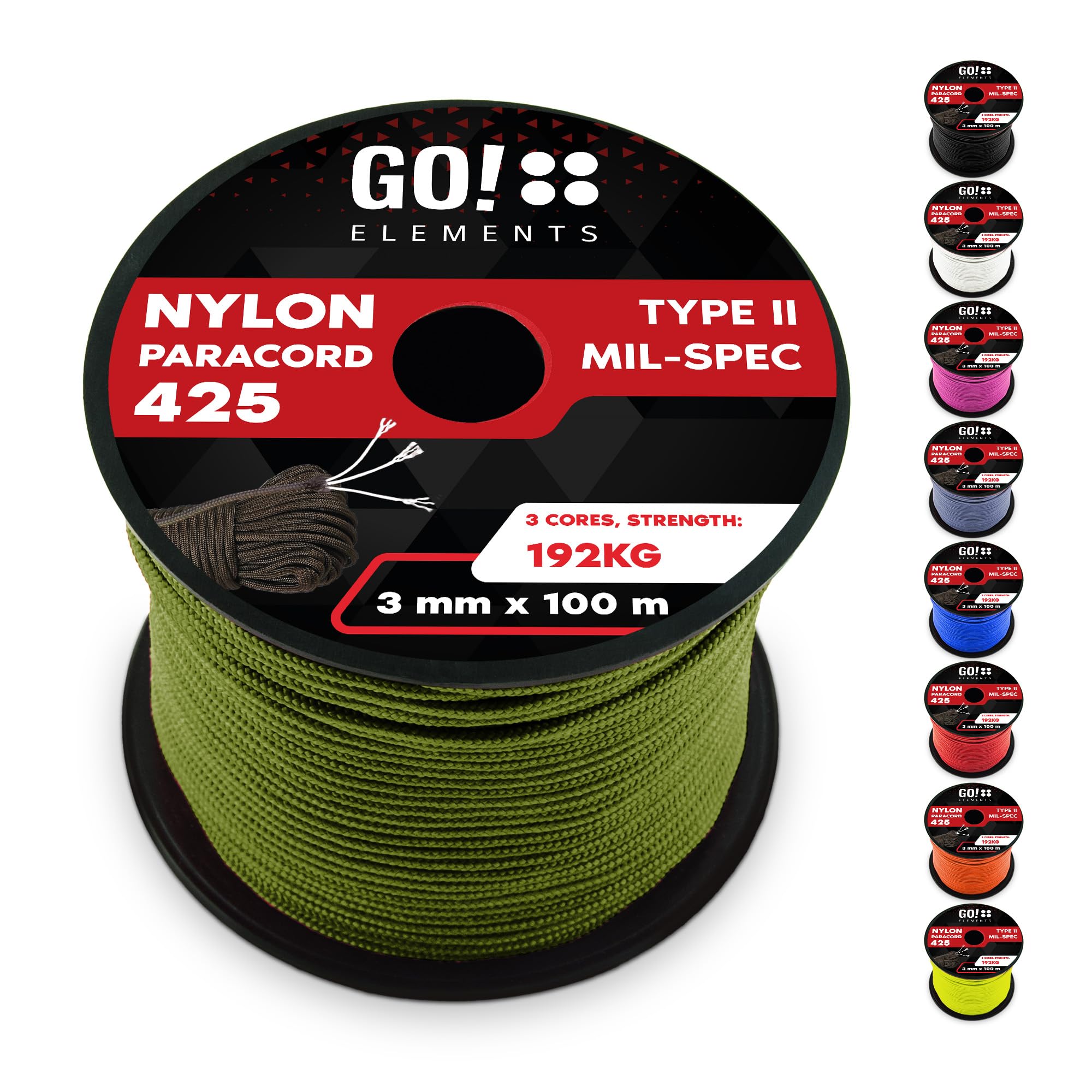 Cordelette cassée ? Paracorde nylon 3mm GO!elements anti-déchirure