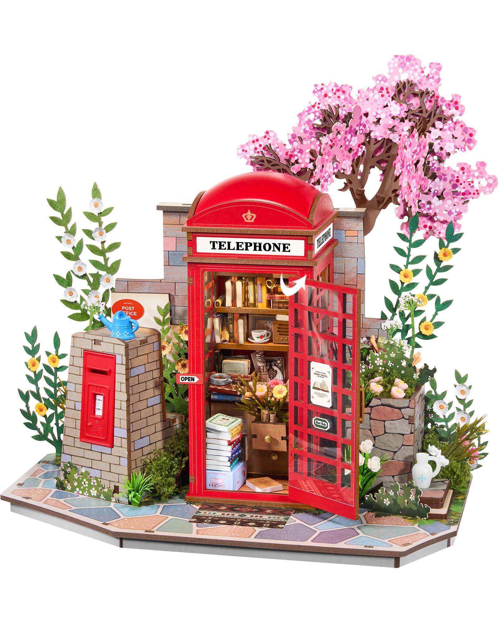 Rolife 3D Puzzle Red London Telephone Box Wooden Model Kit for