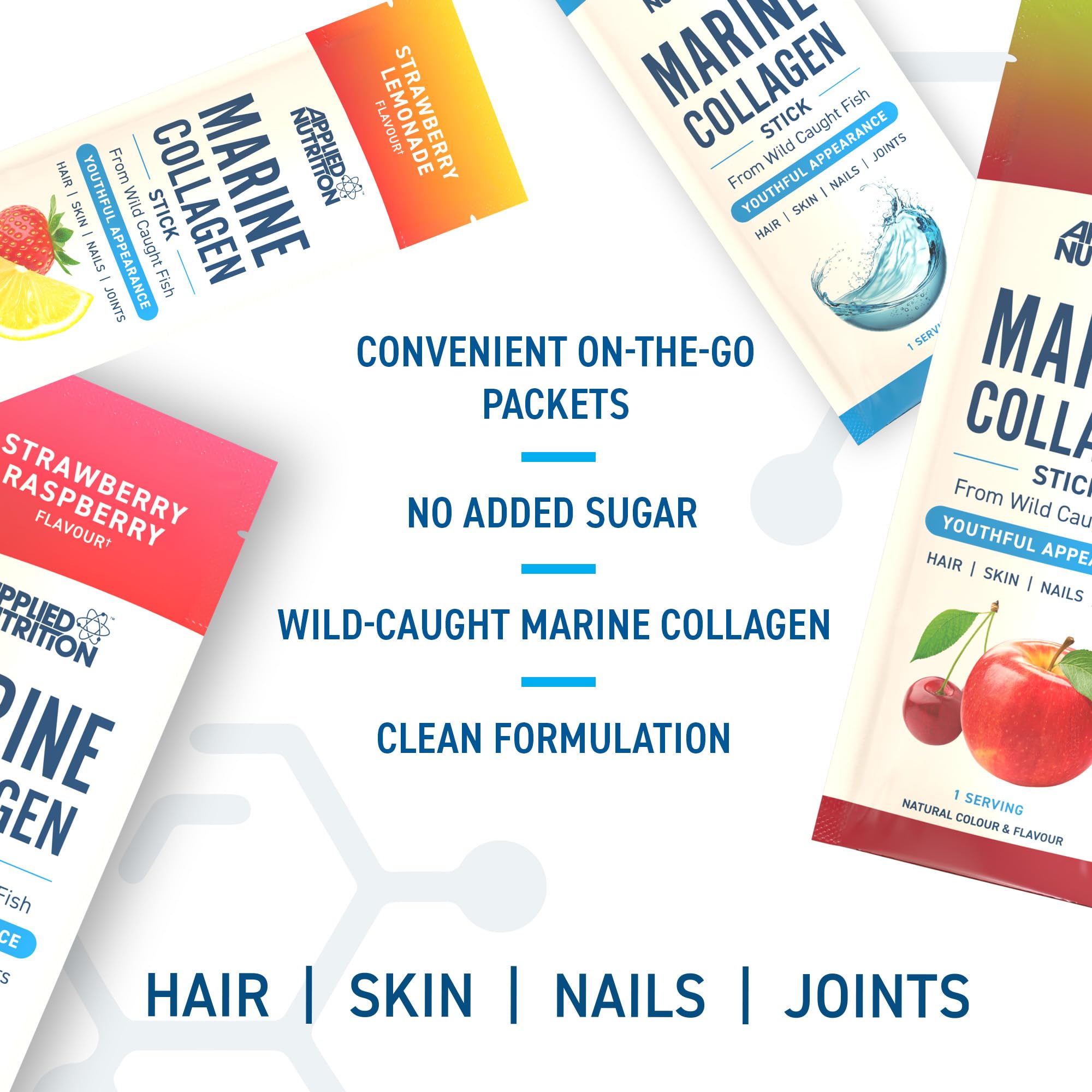 Applied Nutrition Bastoncini di collagene marino | Vitamina C + miglior integratore di collagene | Miglior supporto di bellezza | Salute della pelle, dei capelli e delle articolazioni | Non
