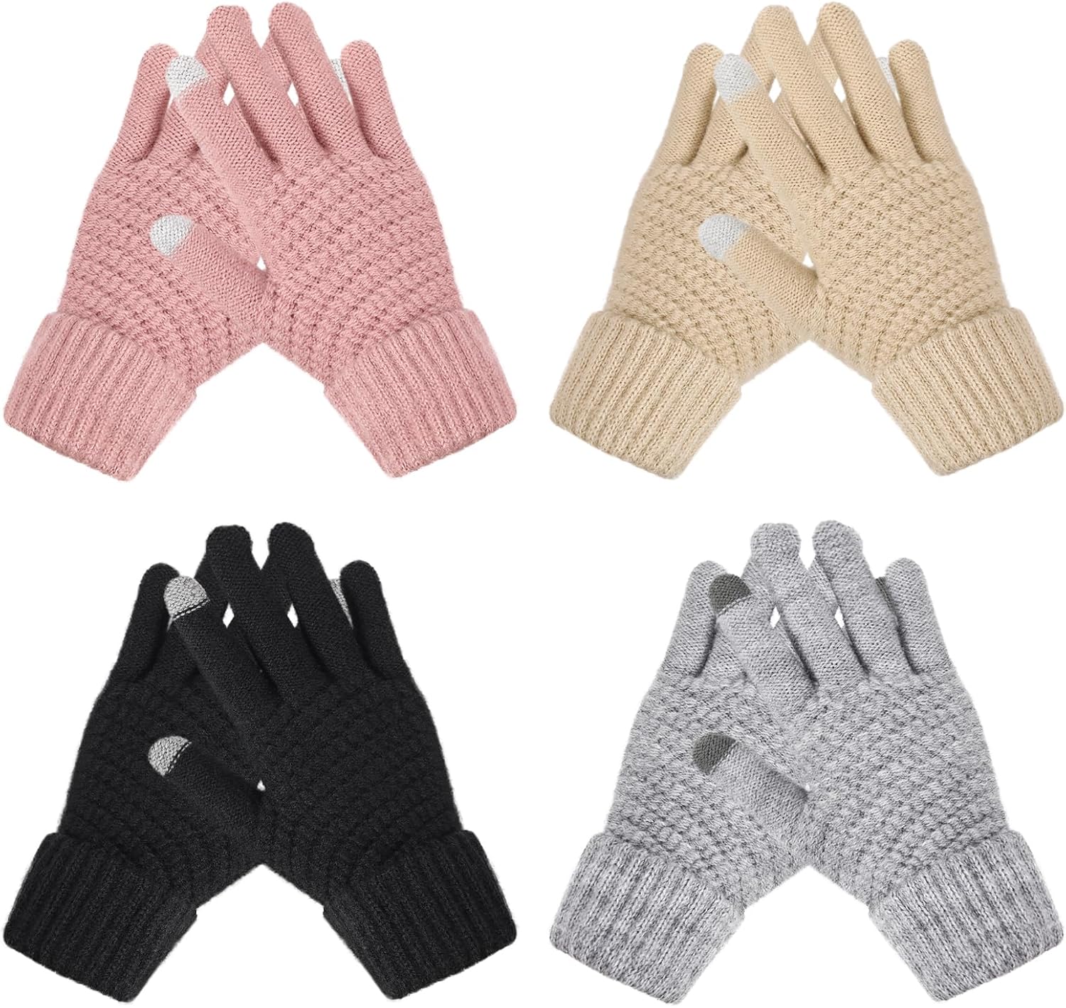 Premillow Winter Gloves for Women - Warm Womens Winter Gloves, Touchscreen Knit Glove with Elastic Cuff for Cold Weather