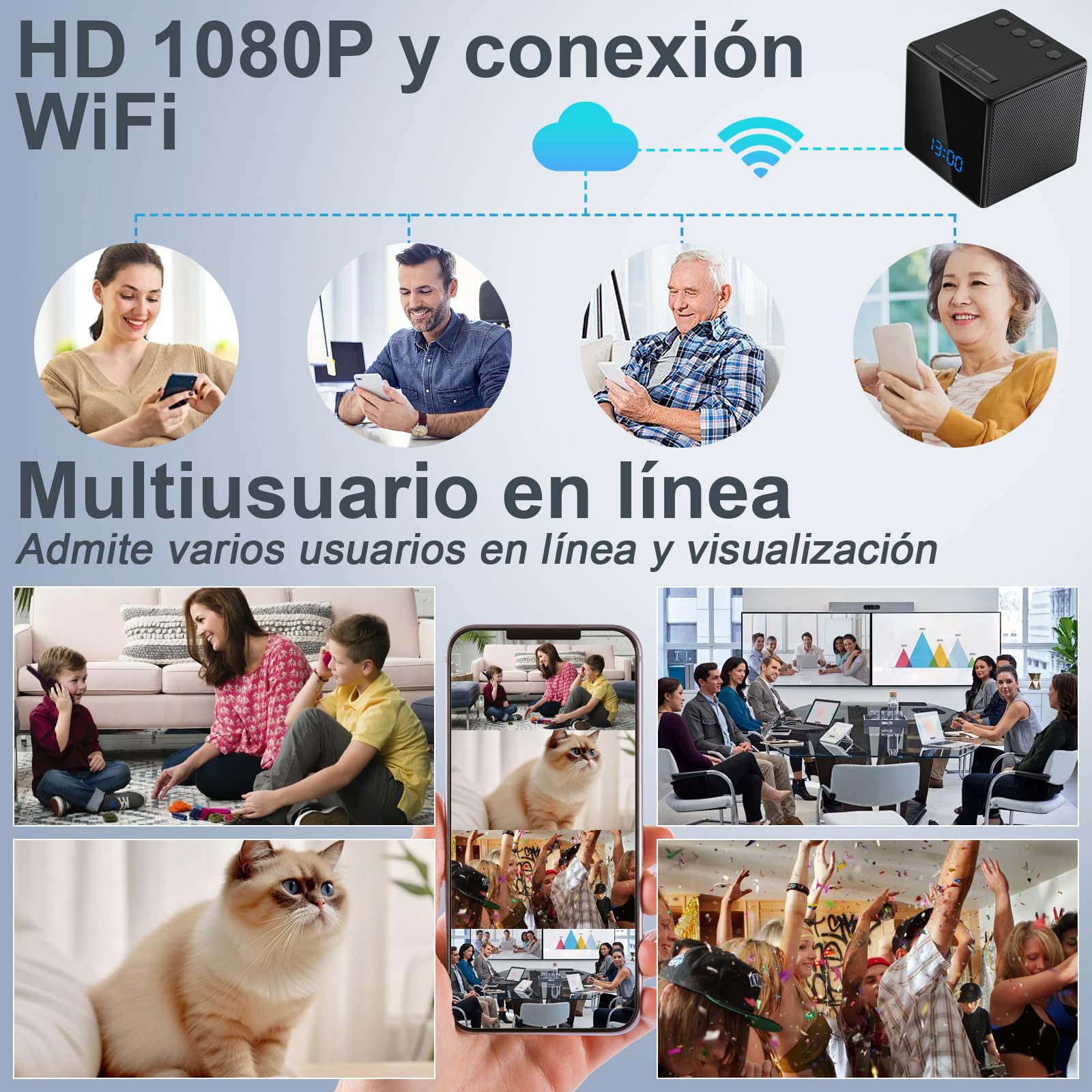 LXMIMI Cámara Oculta WiFi 2,4&5G, Mini WiFi Espía Cámara HD 1080P