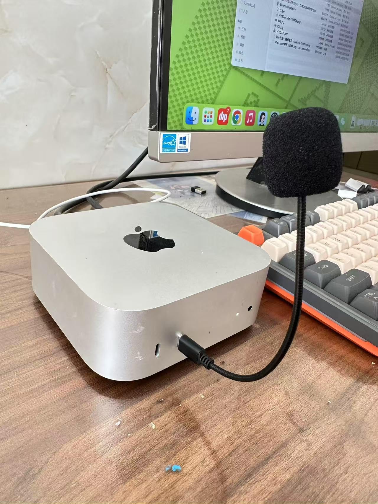 for Mac Mini M4 Microphone Recording Microphone Compatible for 2024 Mac Mini Desktop Computer, USB C SIRI CHATGPT Microphone